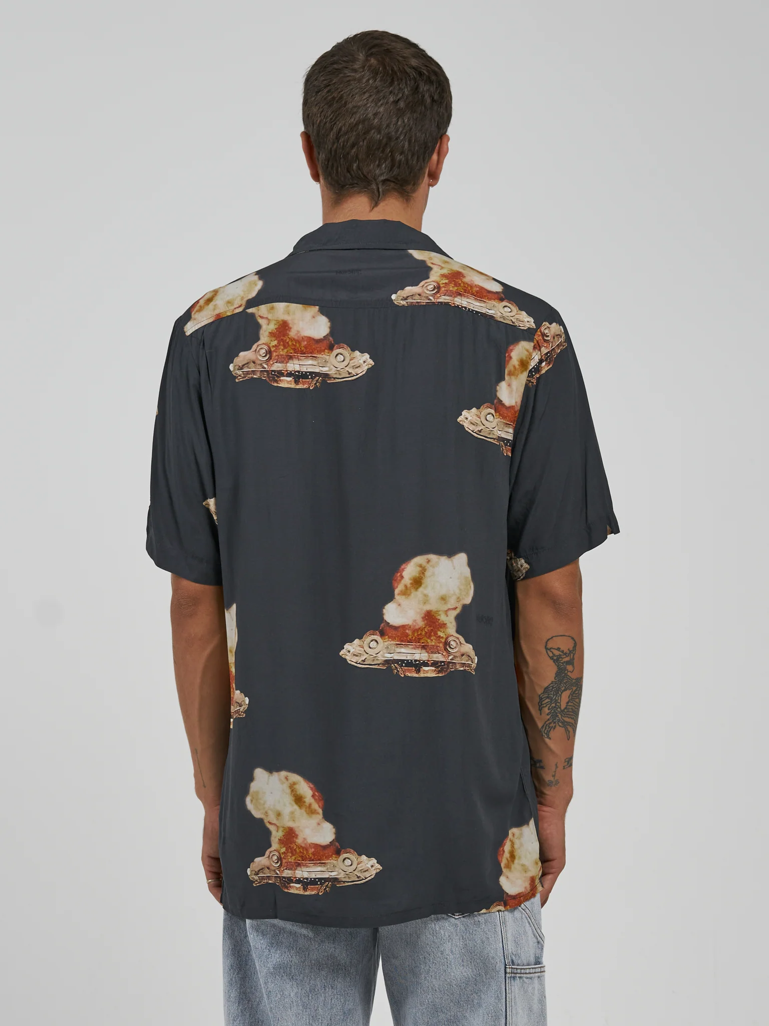 Curtains Bowling Shirt - Washed Black - Image 5