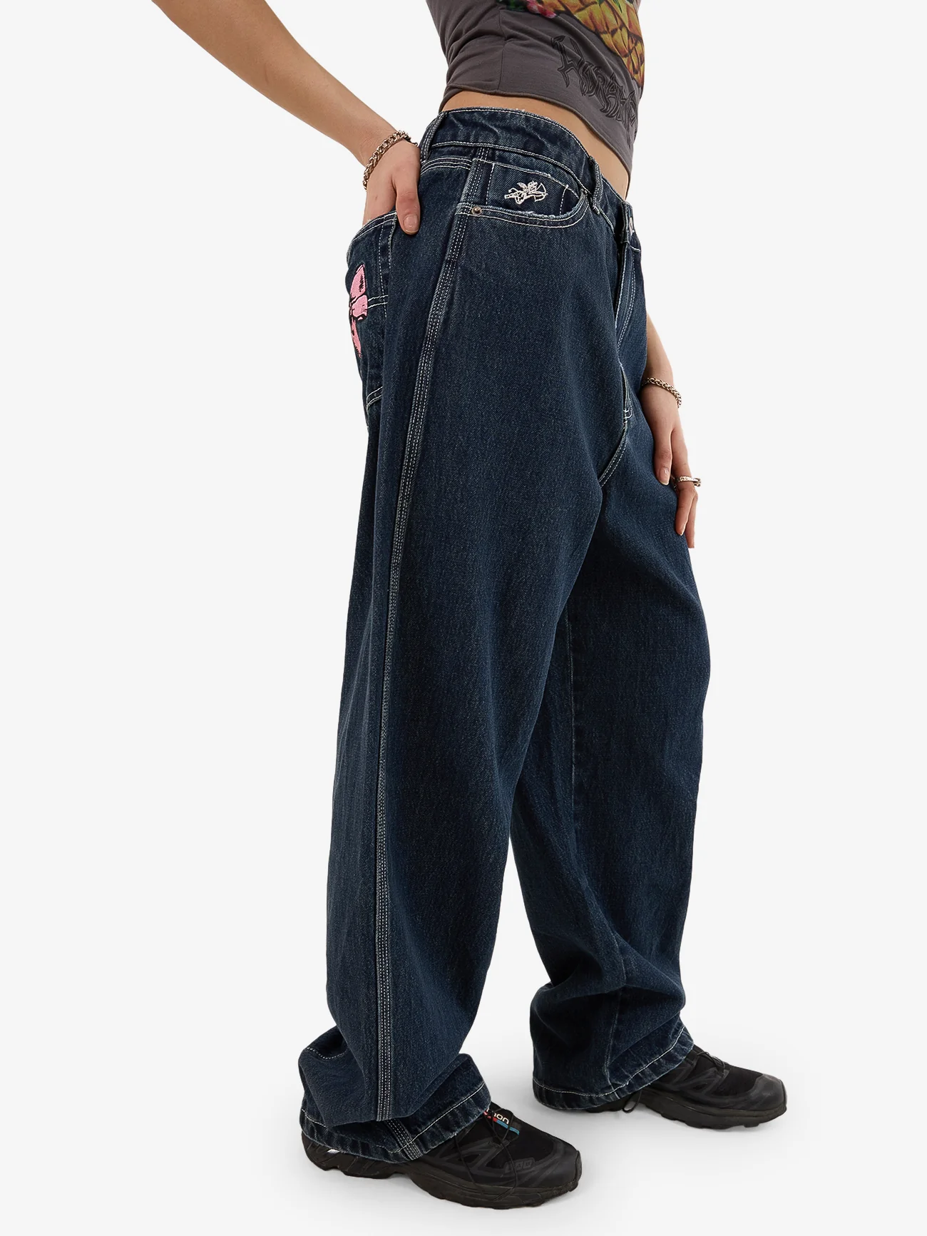 Cute But Psycho Big Baggy Jean - Dirty Midnight Blue - Image 10