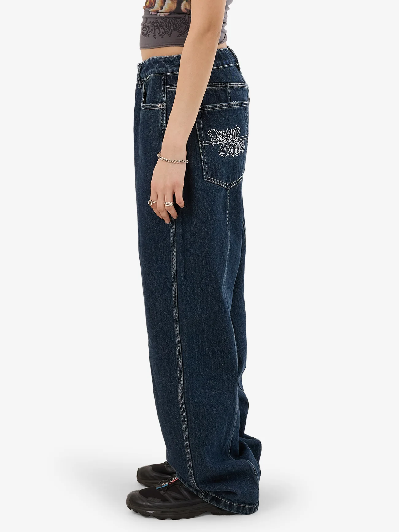 Cute But Psycho Big Baggy Jean - Dirty Midnight Blue - Image 3