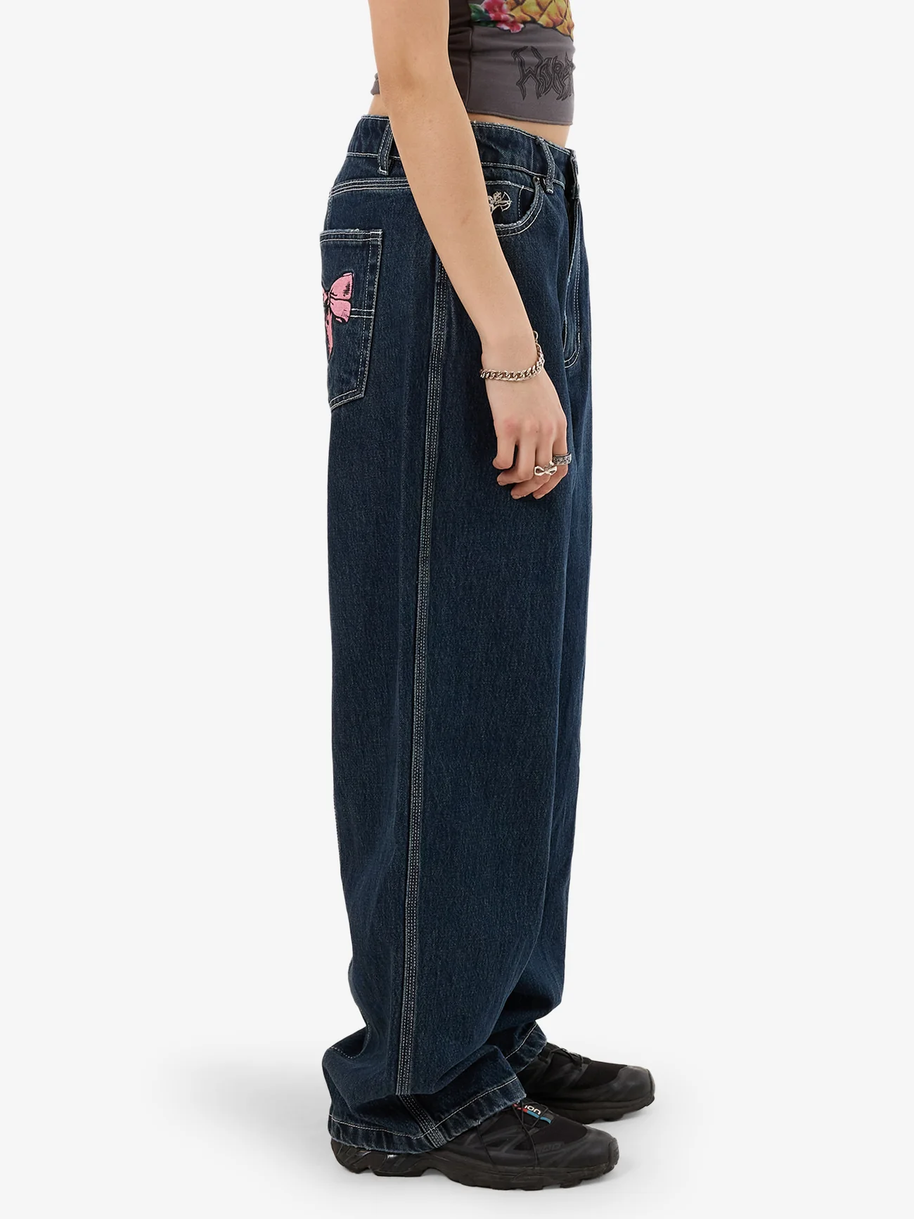 Cute But Psycho Big Baggy Jean - Dirty Midnight Blue - Image 4