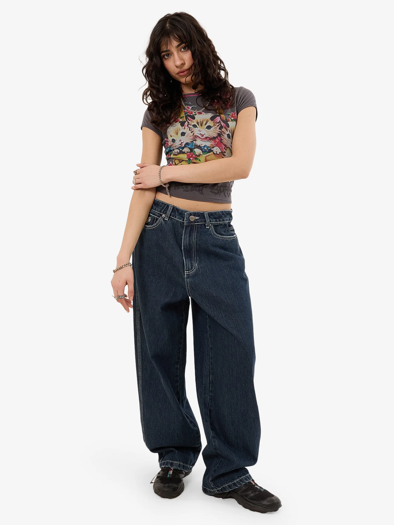 Cute But Psycho Big Baggy Jean - Dirty Midnight Blue - Image 5