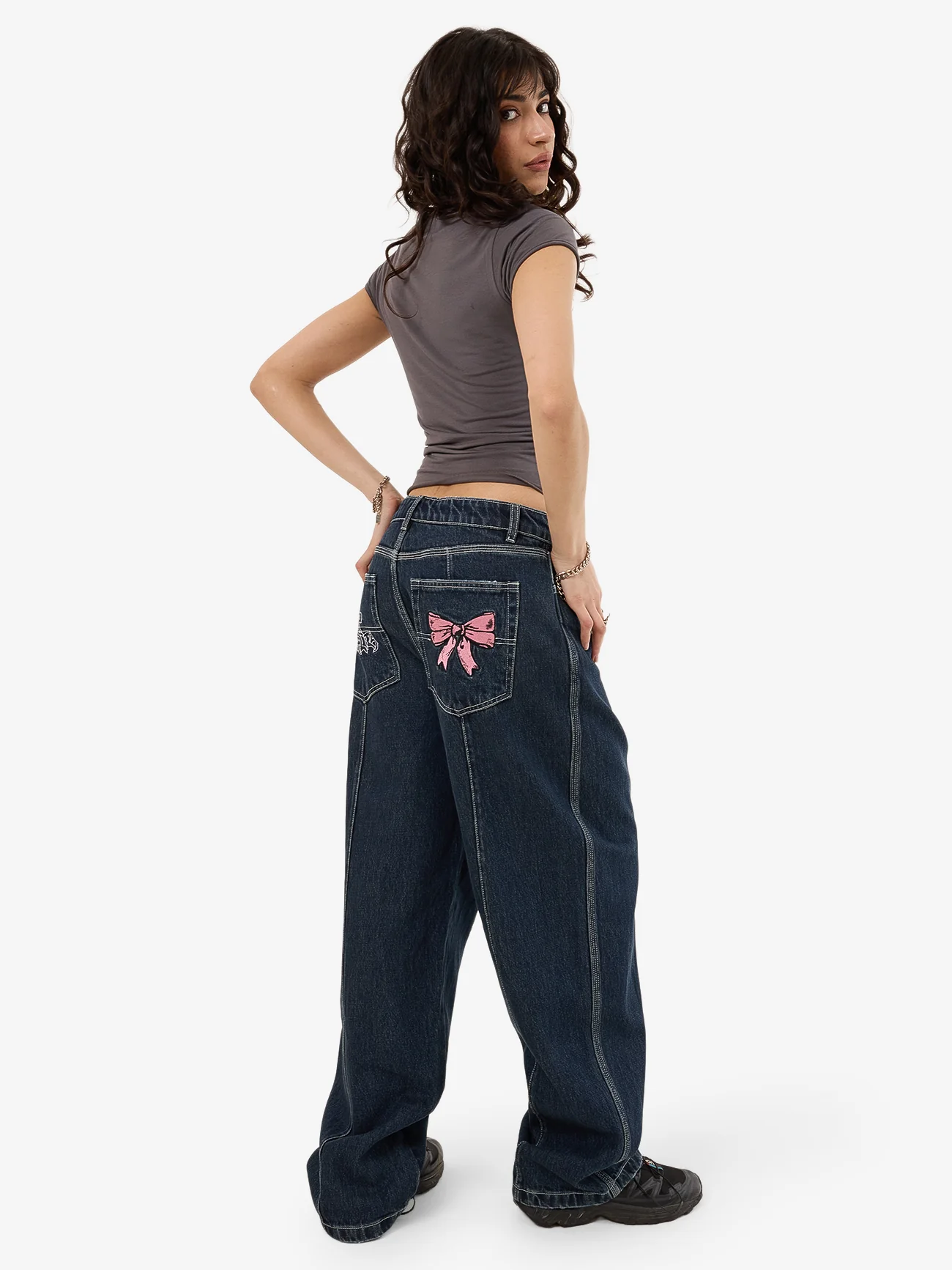 Cute But Psycho Big Baggy Jean - Dirty Midnight Blue - Image 6