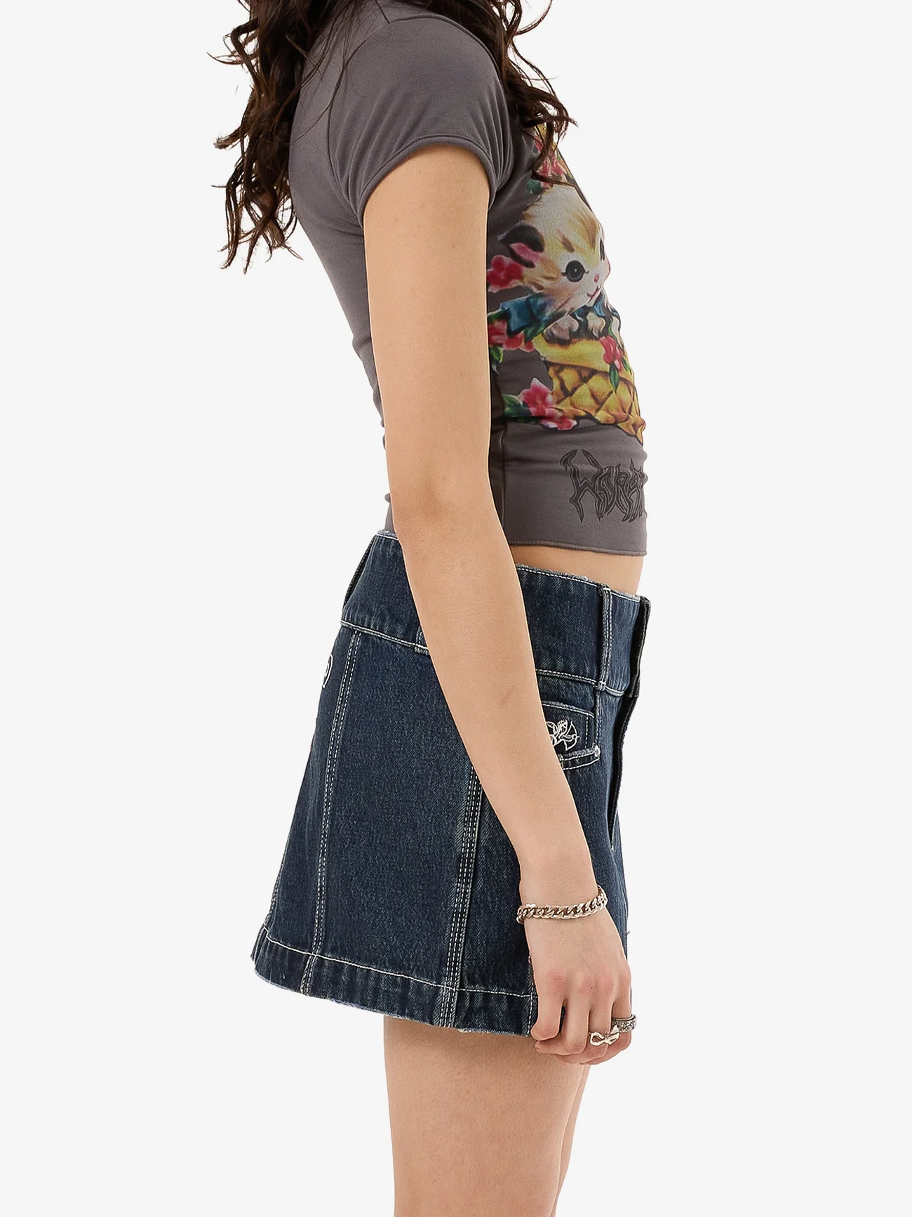 Cute But Psycho Micro Skirt - Dirty Midnight Blue - Image 4