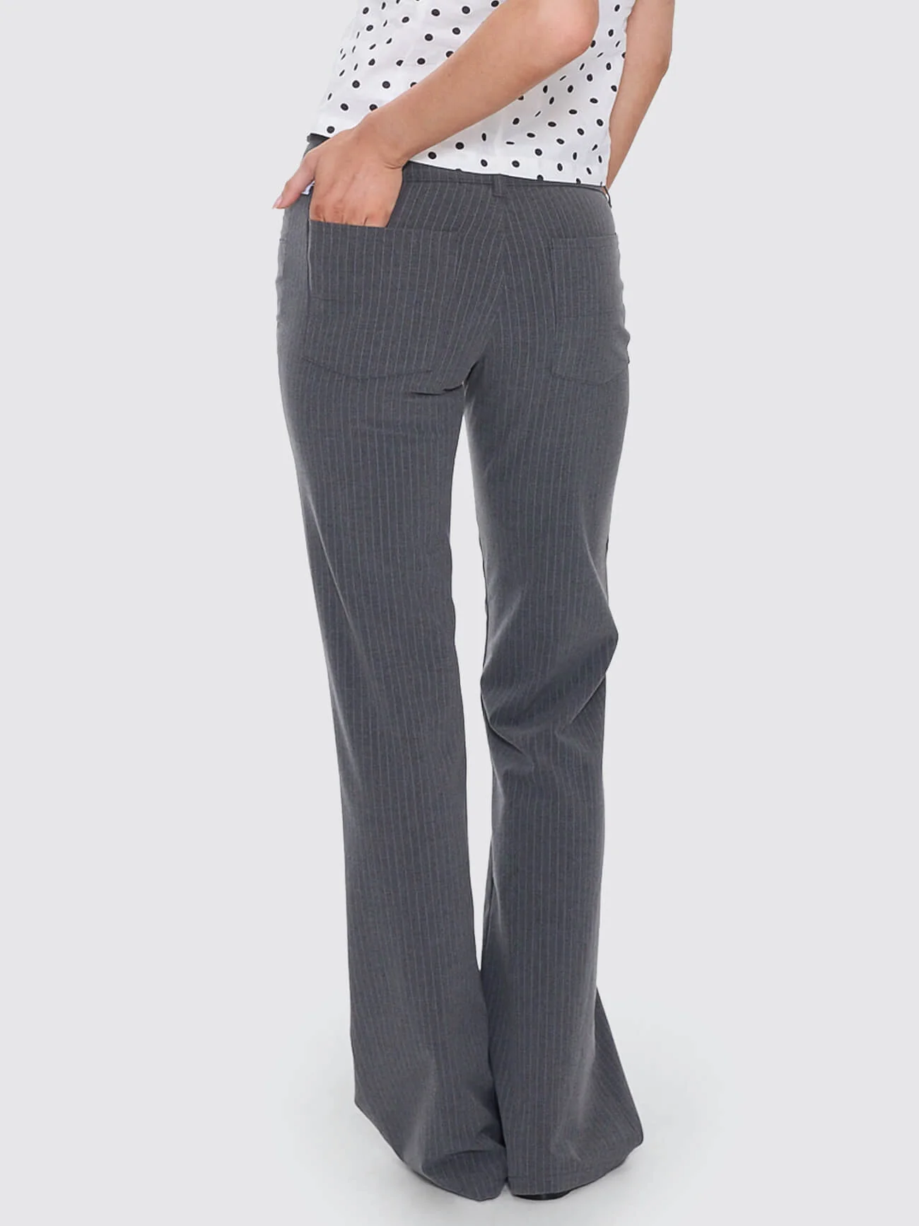 Delegate Bootcut Low Rider Pant - Charcoal Pinstripe - Image 5