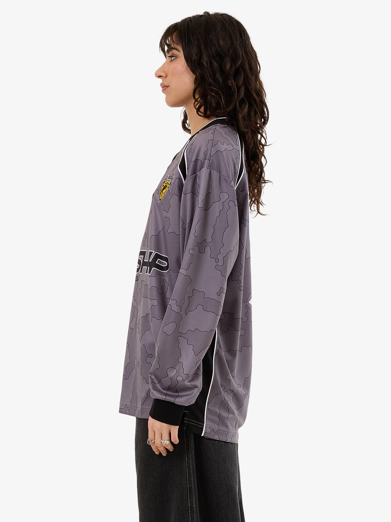 Delirium Long Sleeve Womens Football Jersey - Steel Grey - Image 3