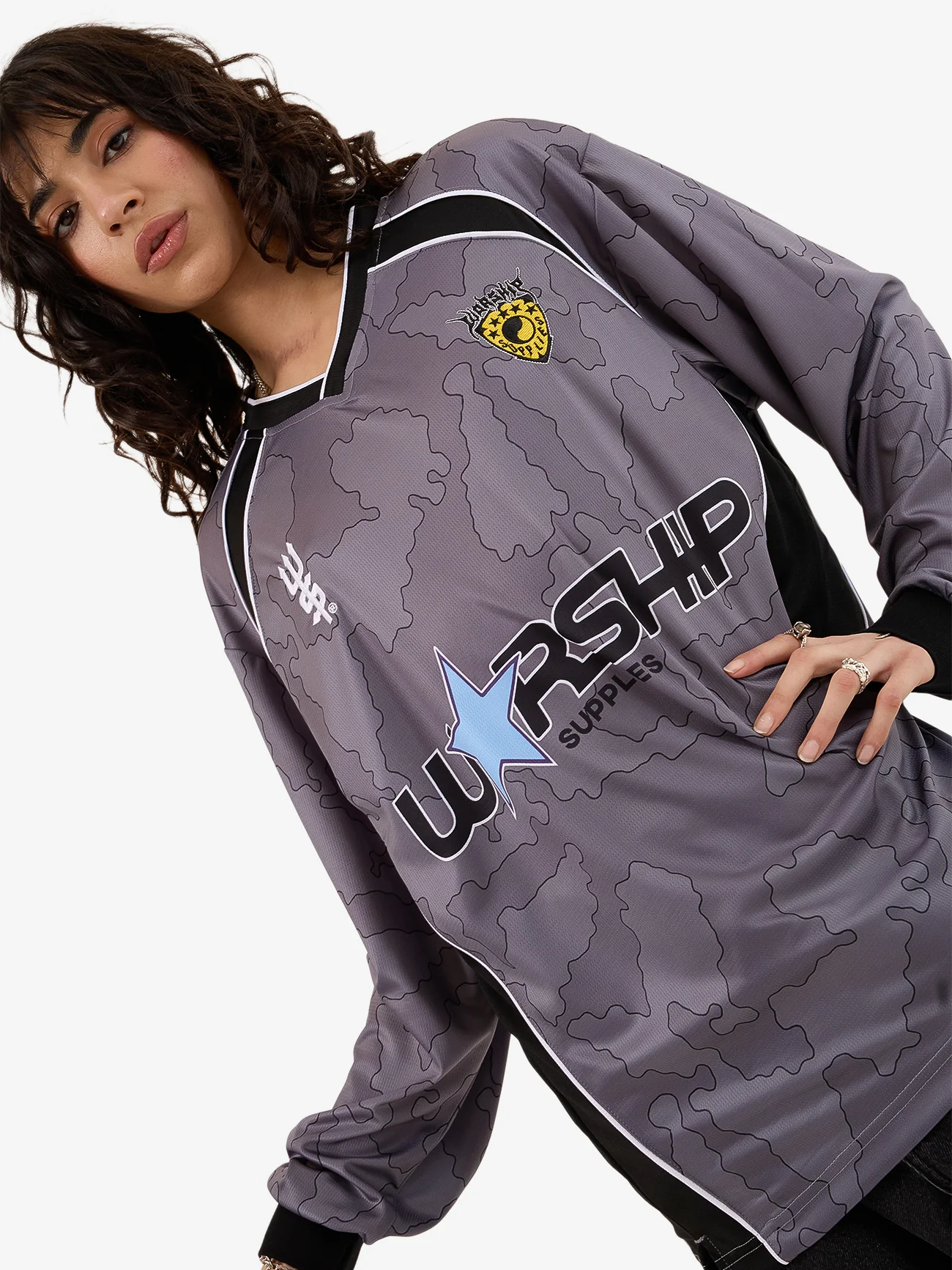 Delirium Long Sleeve Womens Football Jersey - Steel Grey - Image 7