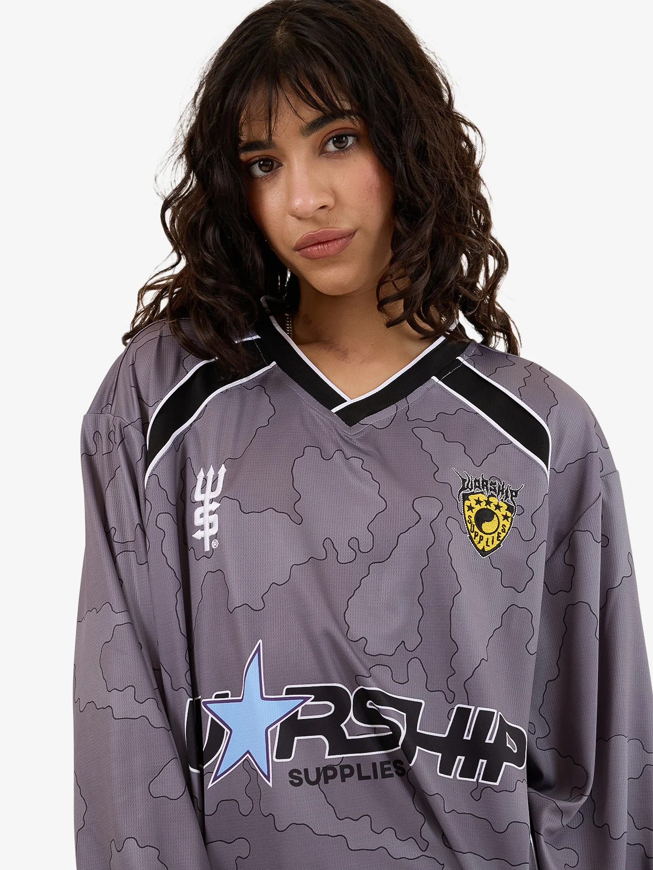 Delirium Long Sleeve Womens Football Jersey - Steel Grey - Image 8