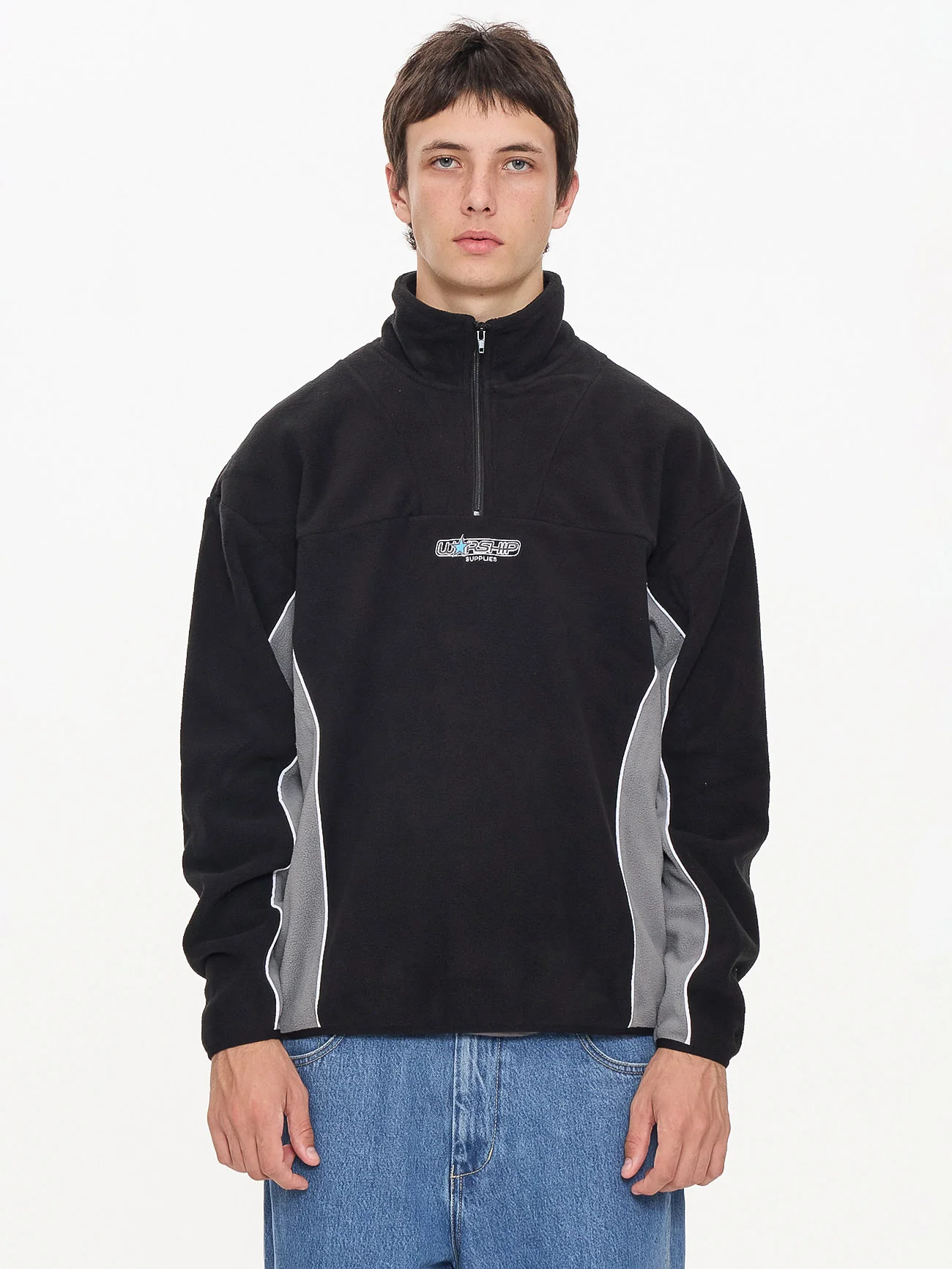 Delirium Quarter Zip Polar Fleece - Steel Grey - Image 7