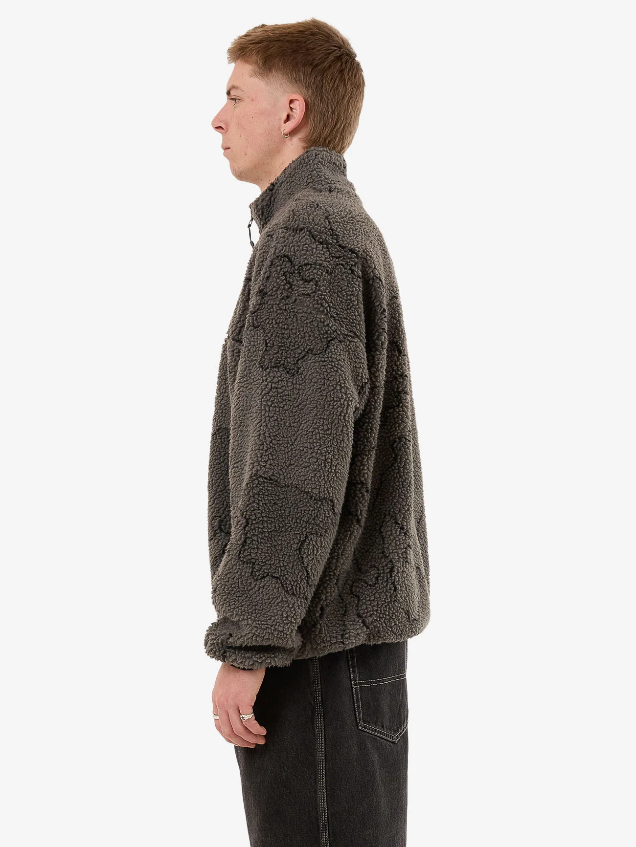 Delirium Quarter Zip Sherpa Fleece - Steel Grey - Image 3