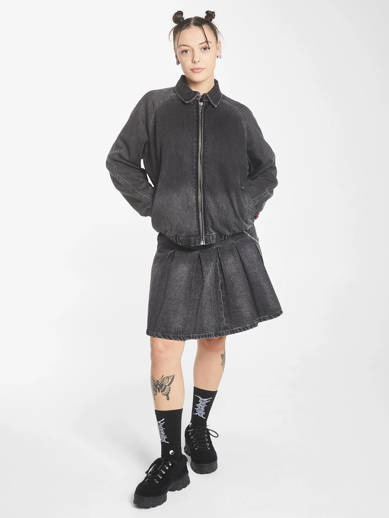 Denim Drizzler Jacket - Ghosted Black Fade - Image 5