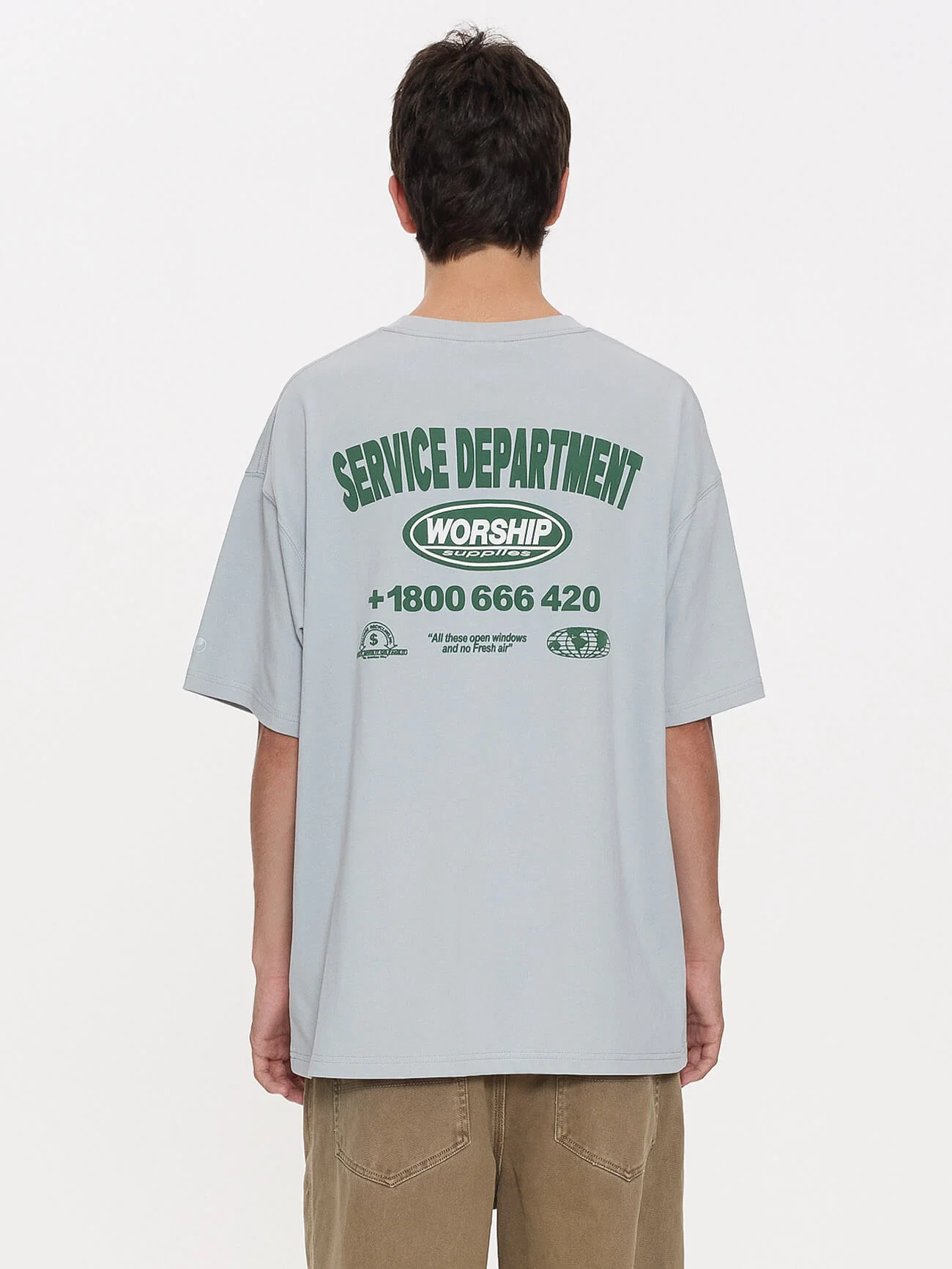 Department Oversize Cropped Tee - Lunar Grey - Image 4