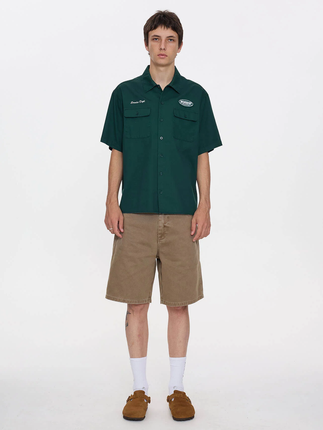 Department Short Sleeve Workshirt - Hunter Green - Image 10