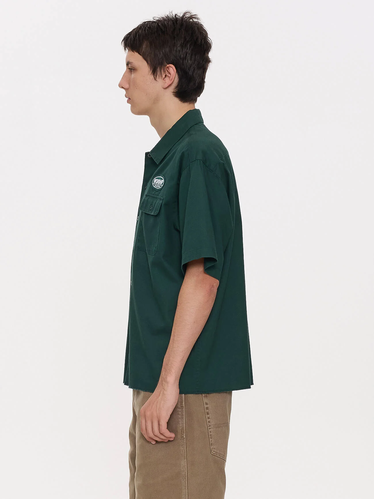 Department Short Sleeve Workshirt - Hunter Green - Image 4