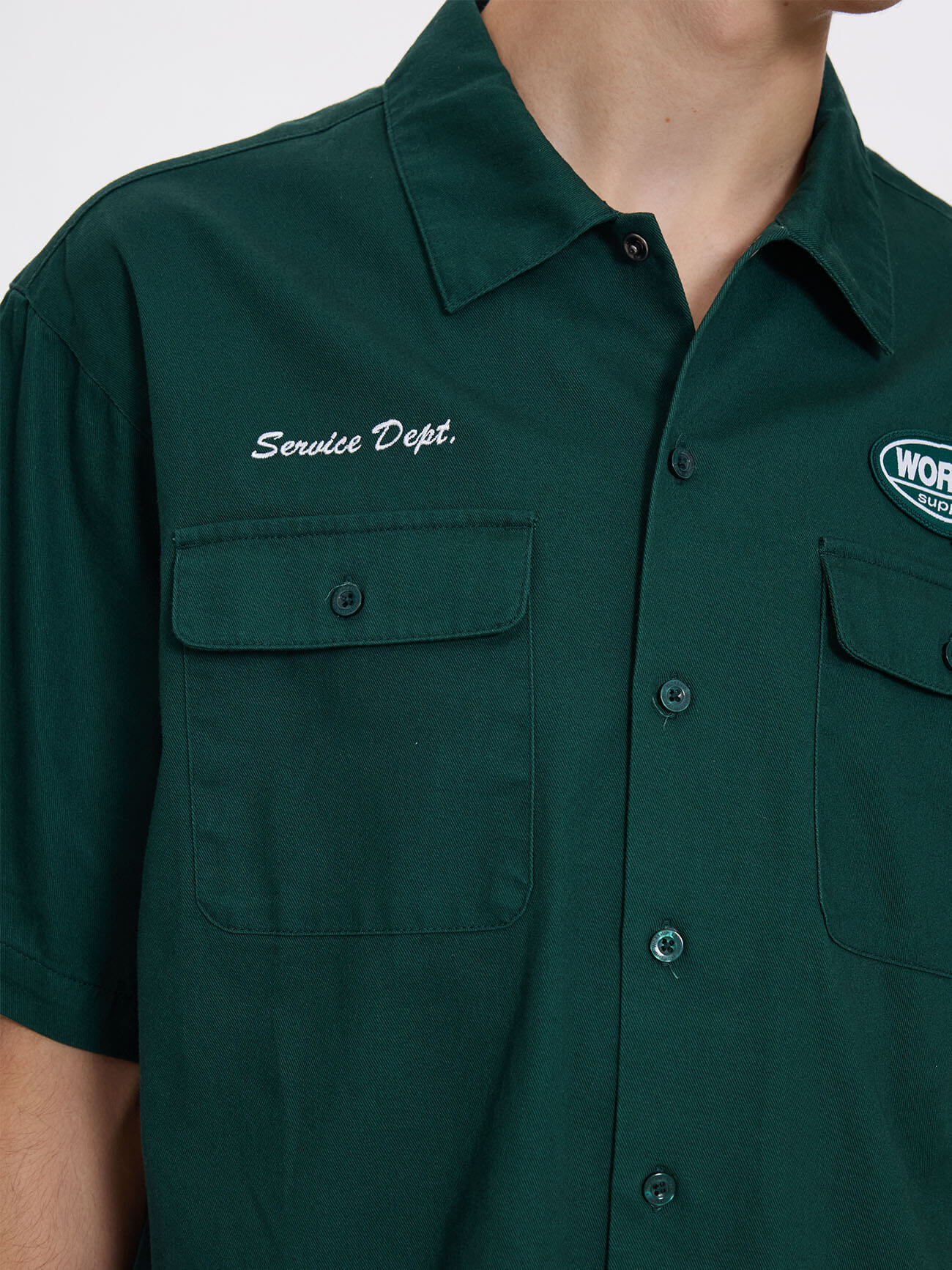 Department Short Sleeve Workshirt - Hunter Green - Image 7