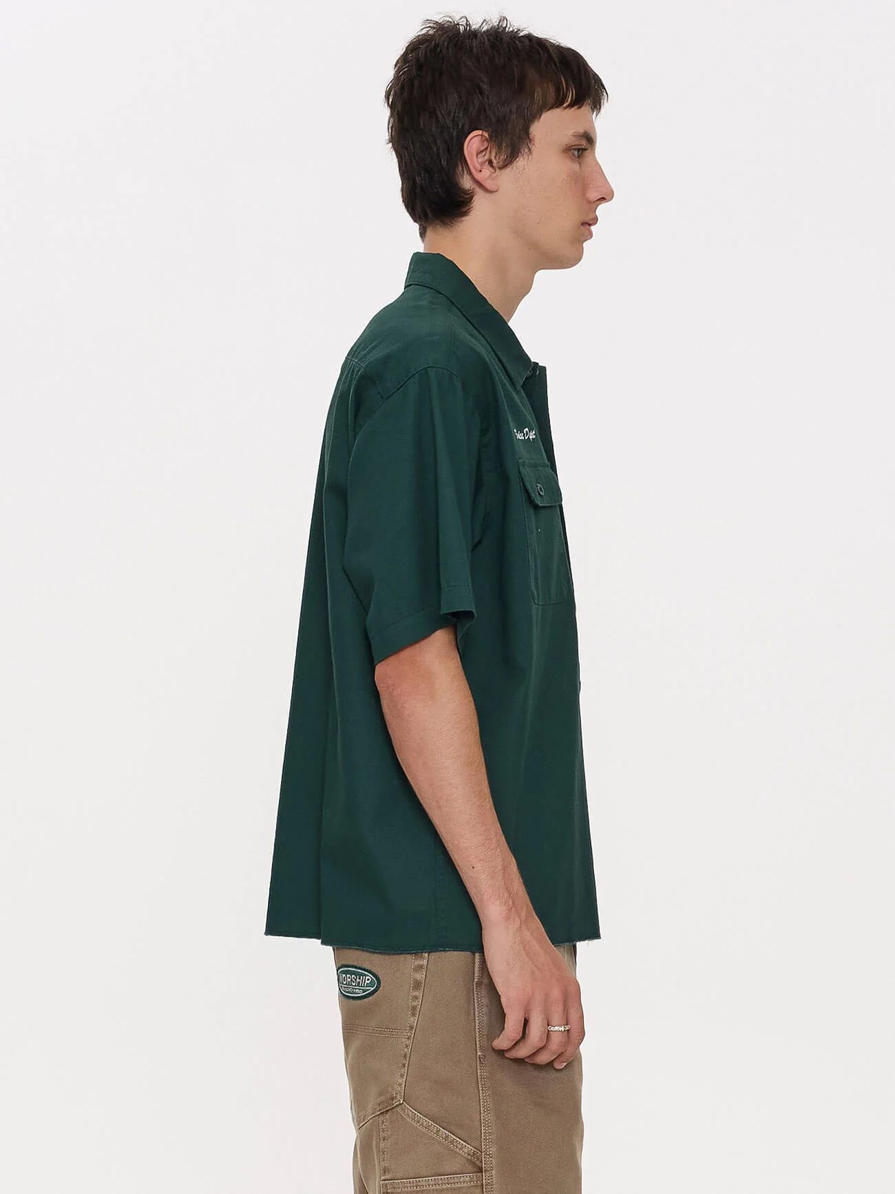 Department Short Sleeve Workshirt - Hunter Green - Image 9