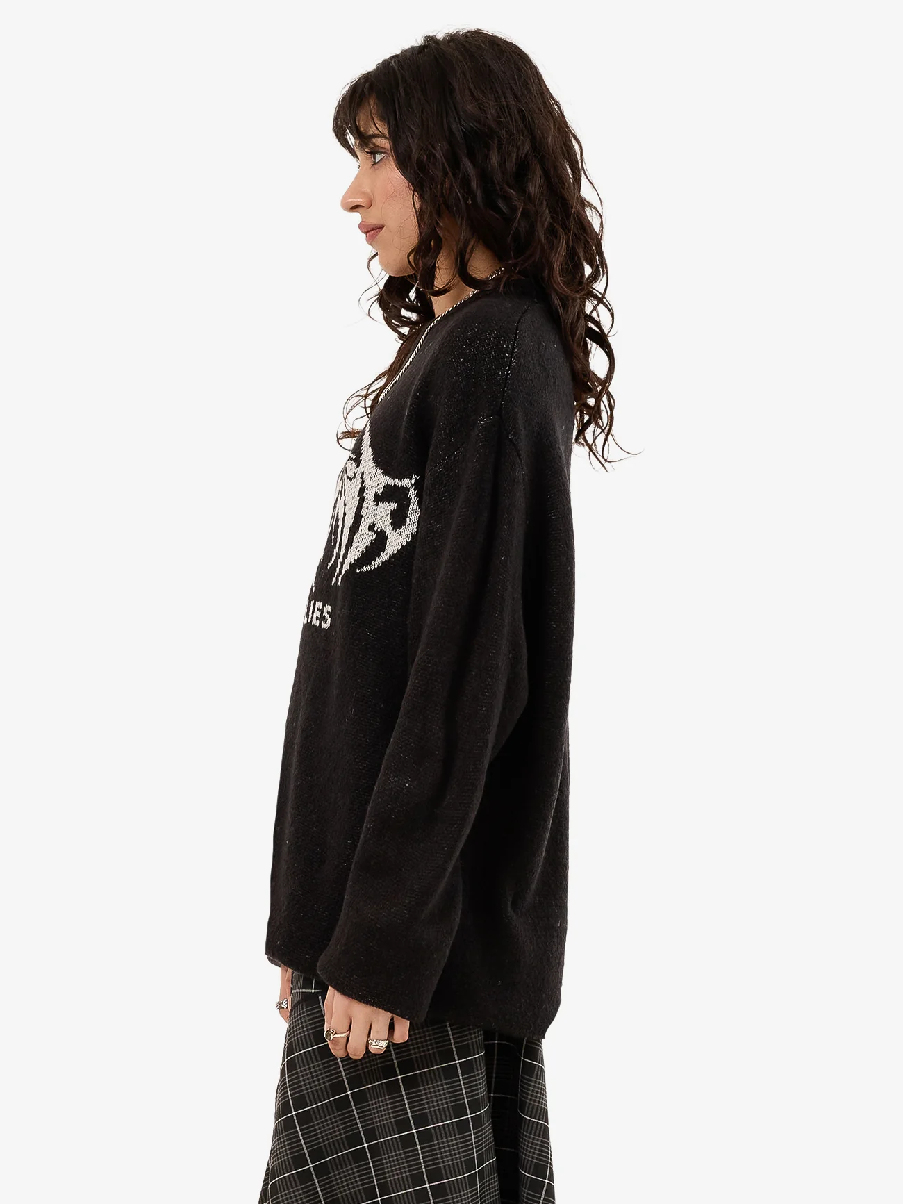 Diablo Box Fit Crew Knit - Black - Image 3