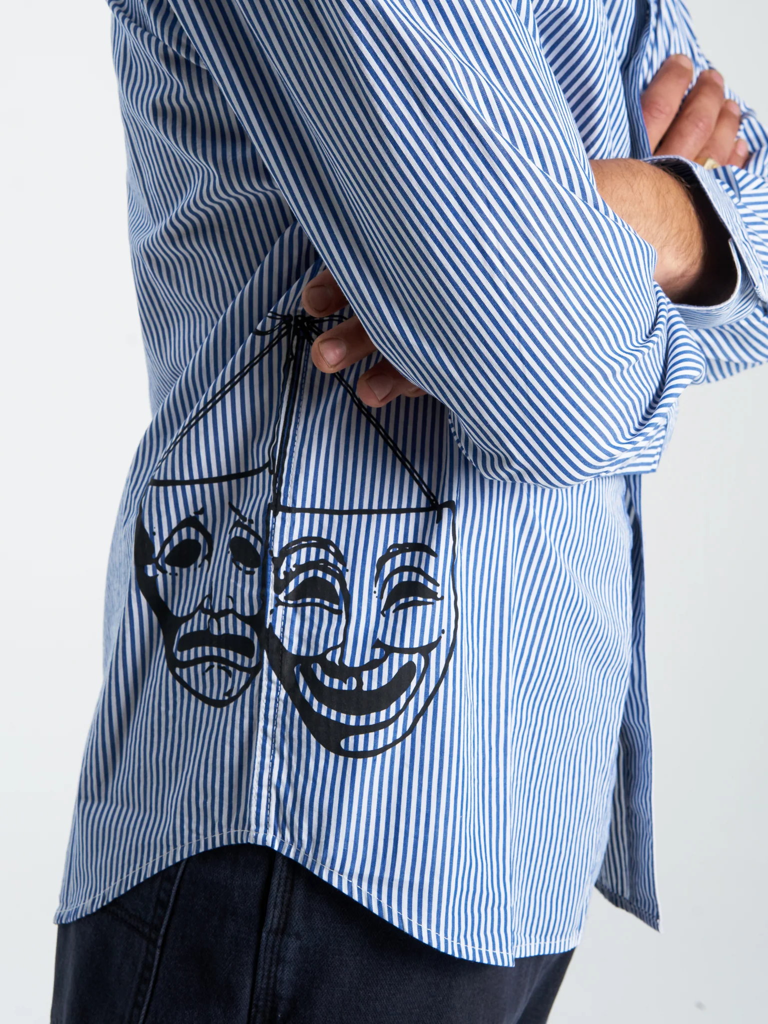Die Laughing Long Sleeve Shirt - Blue - Image 2