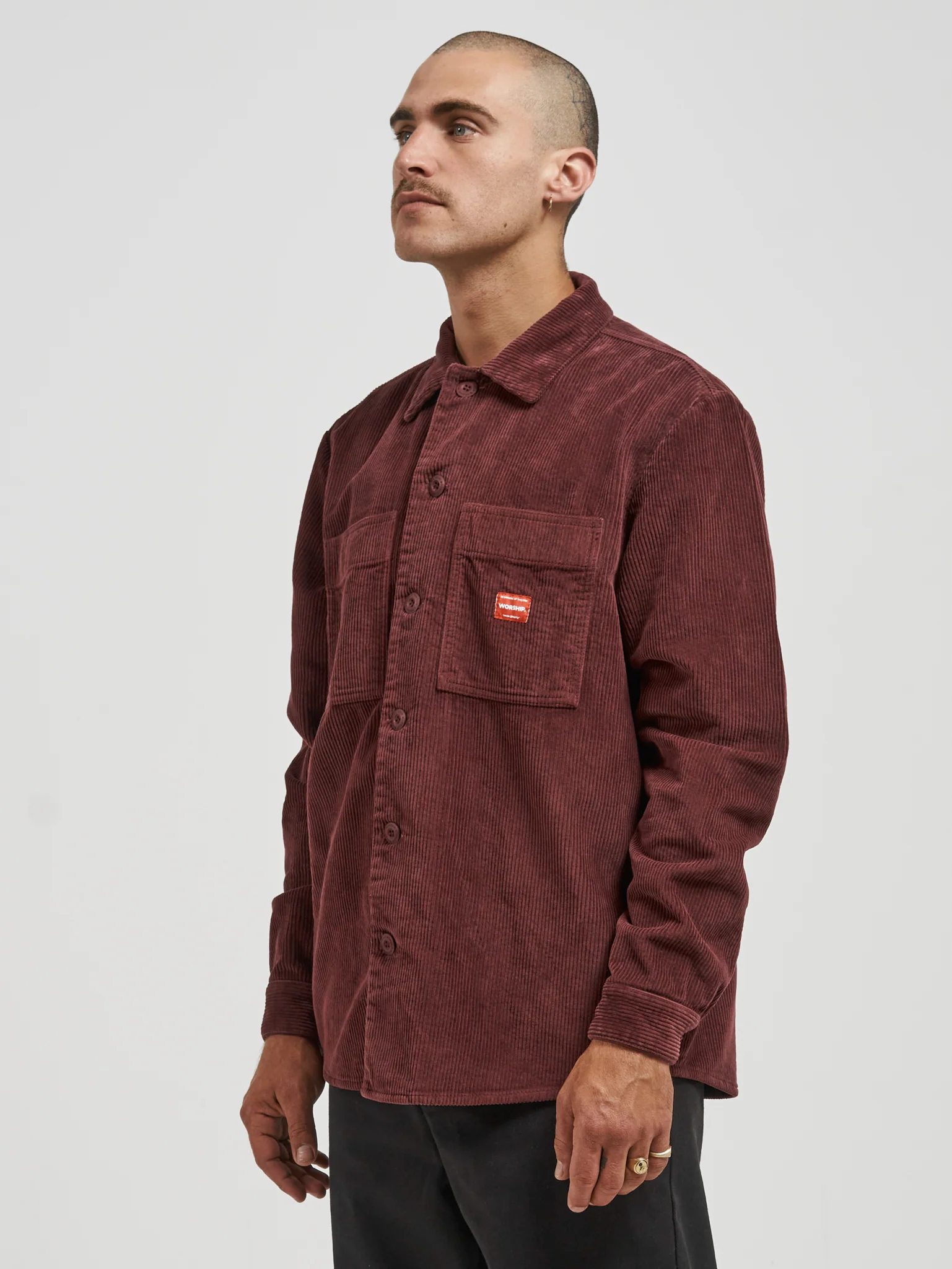 Dog Pound Overshirt - Burgundy - Image 2