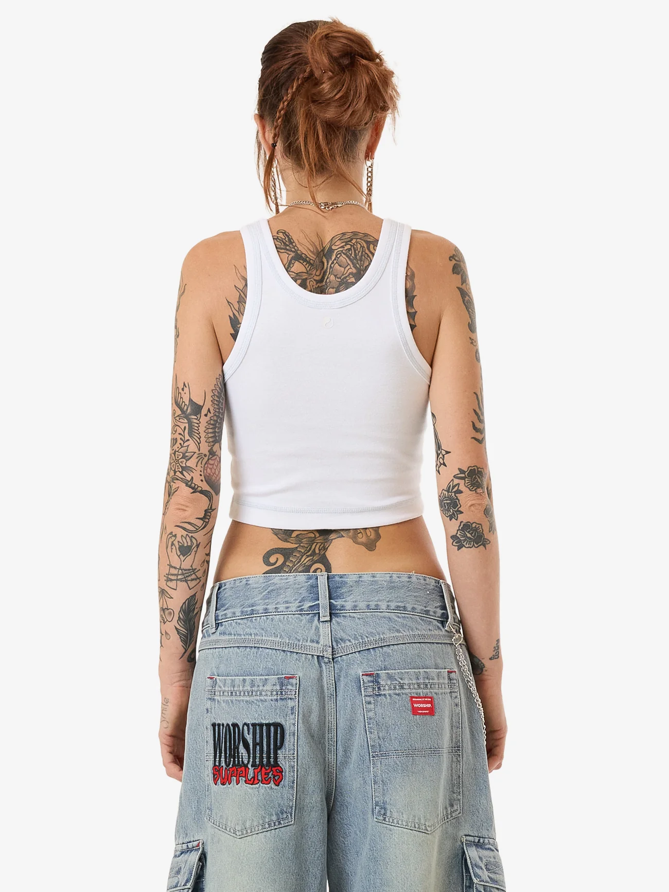 Domination Crop Sport Tank - White - Image 2