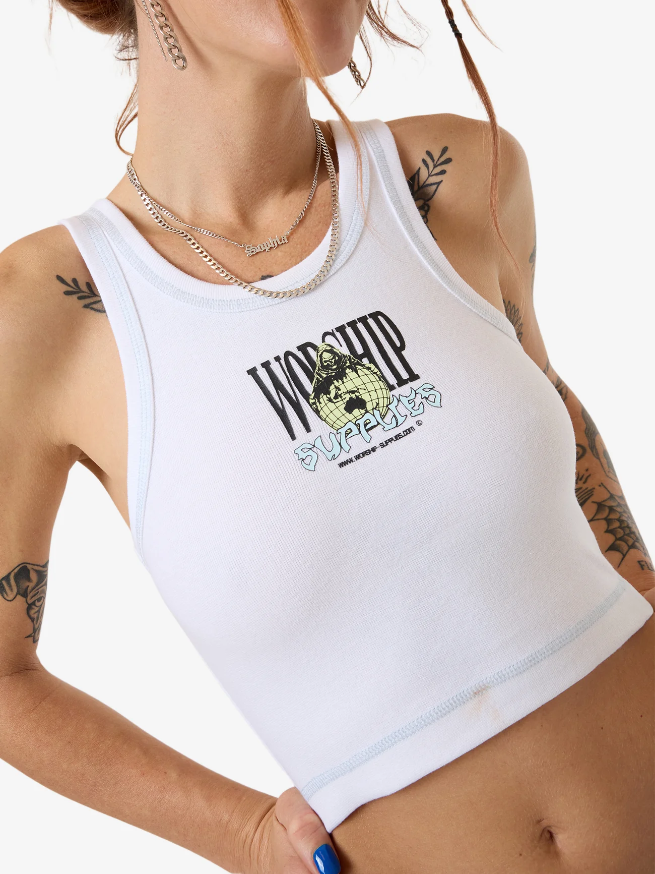 Domination Crop Sport Tank - White - Image 8