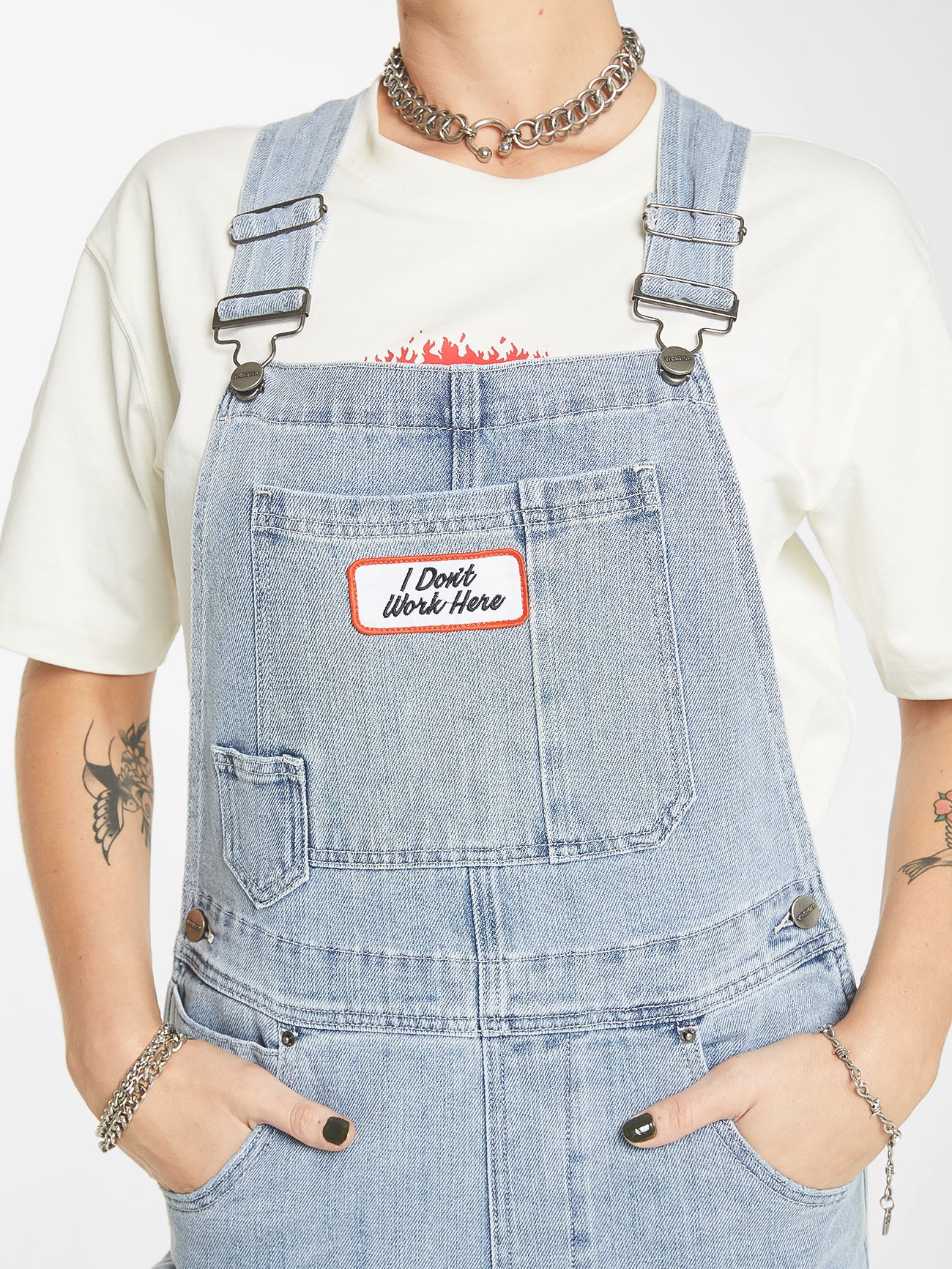Double Knee Denim Overall - Dirty Trade Blue - Image 6