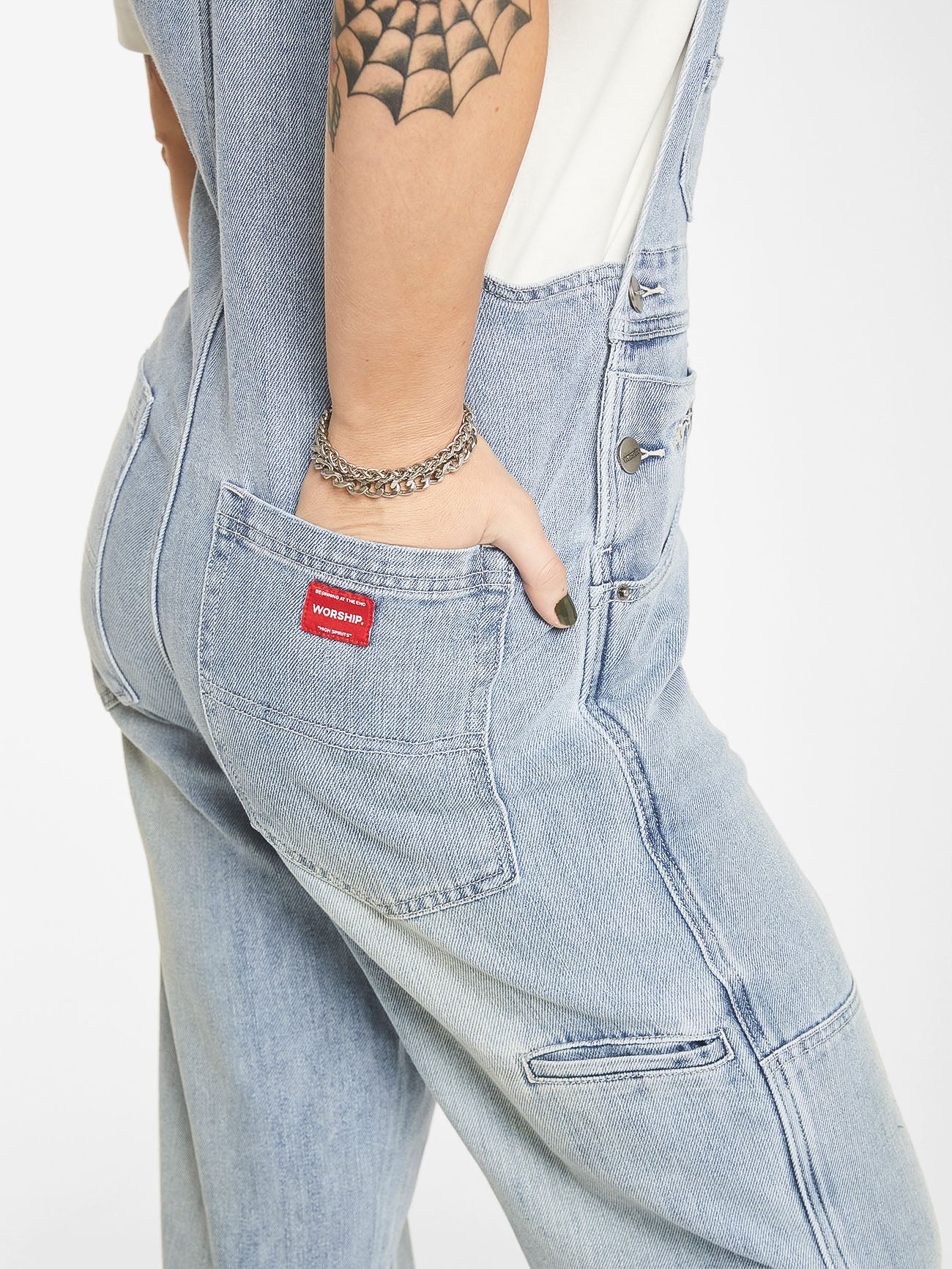 Double Knee Denim Overall - Dirty Trade Blue - Image 7