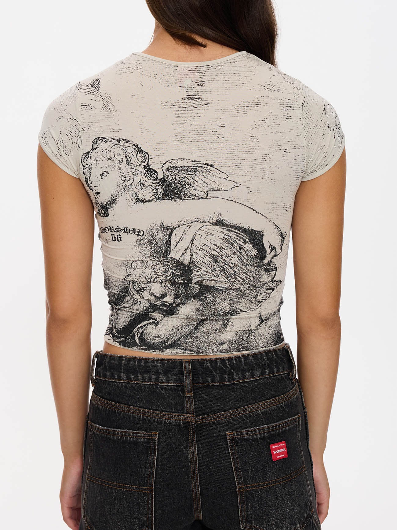 Dreamers Cap Sleeve Tee - Stone - Image 5