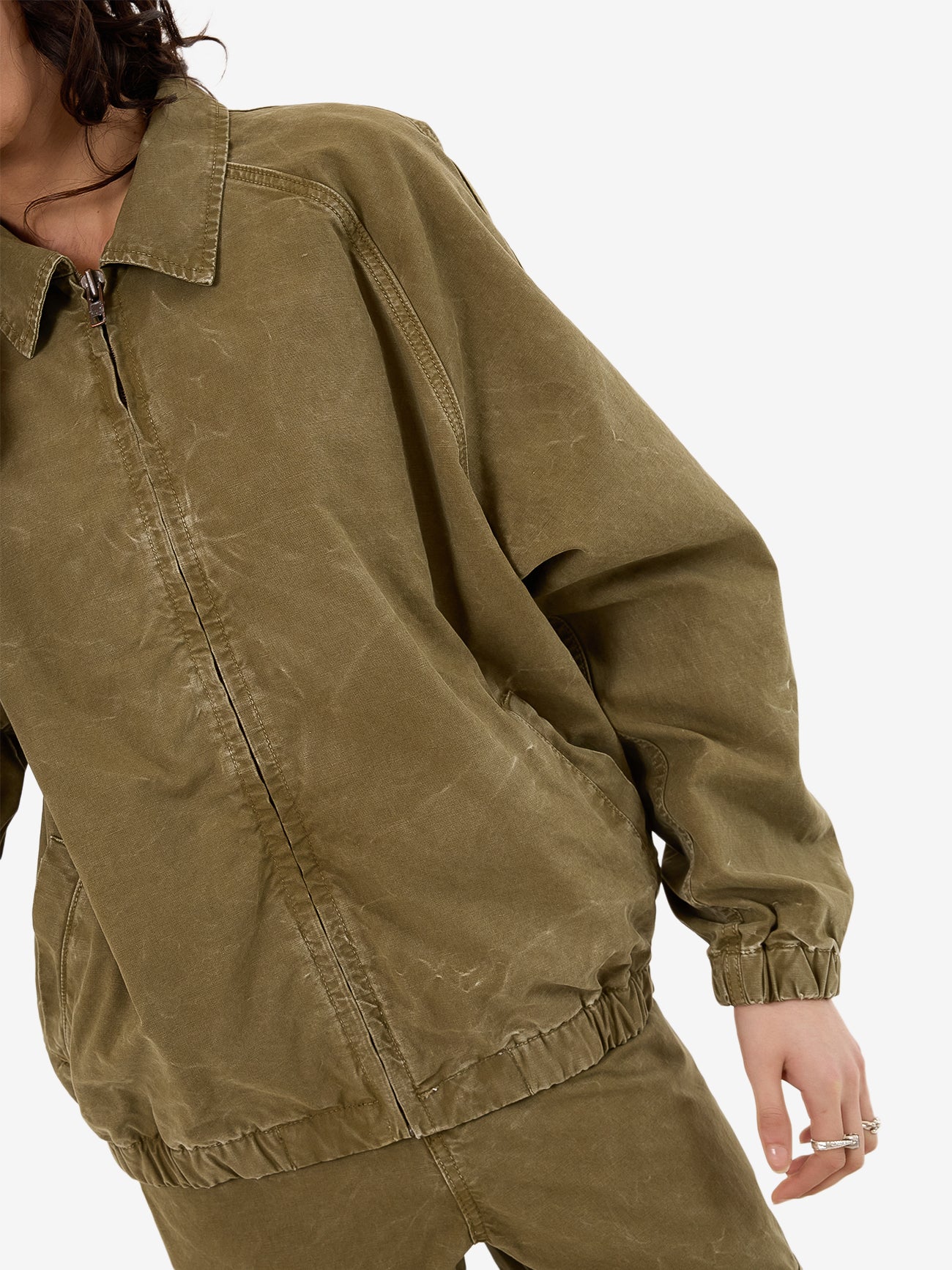 Drizzler Jacket - Khaki Oil Wash - Image 9
