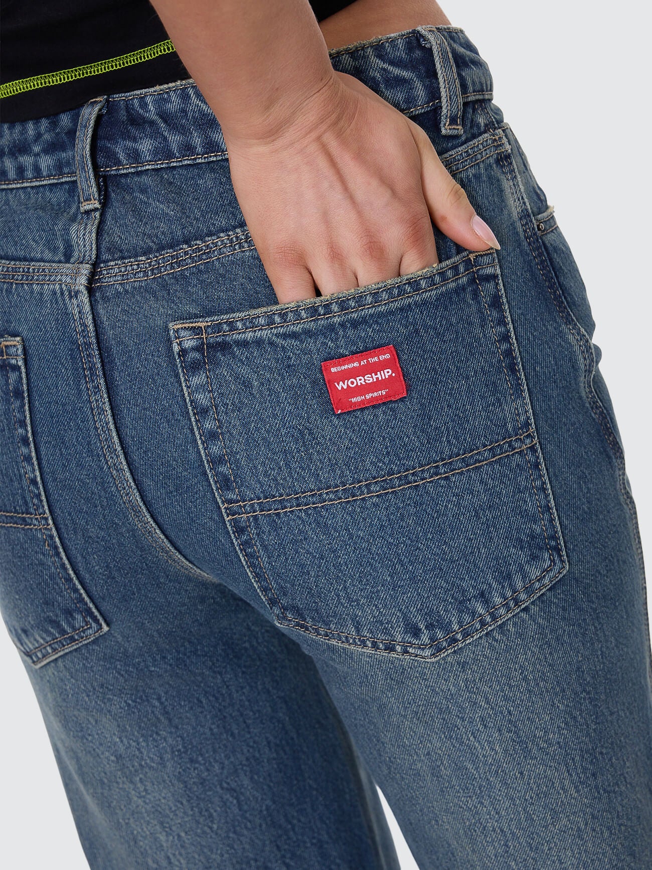 Dropkick Flare Jean - Dirty Mid Blue - Image 5