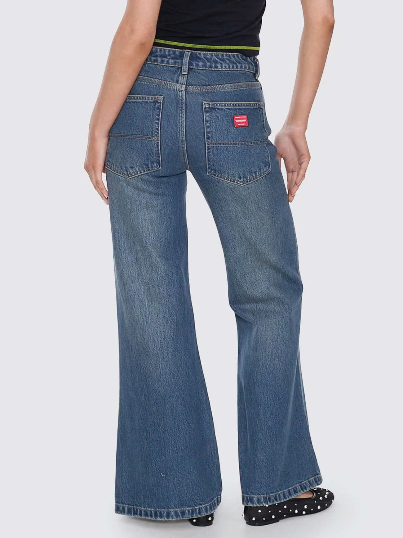 Dropkick Flare Jean - Dirty Mid Blue - Image 6