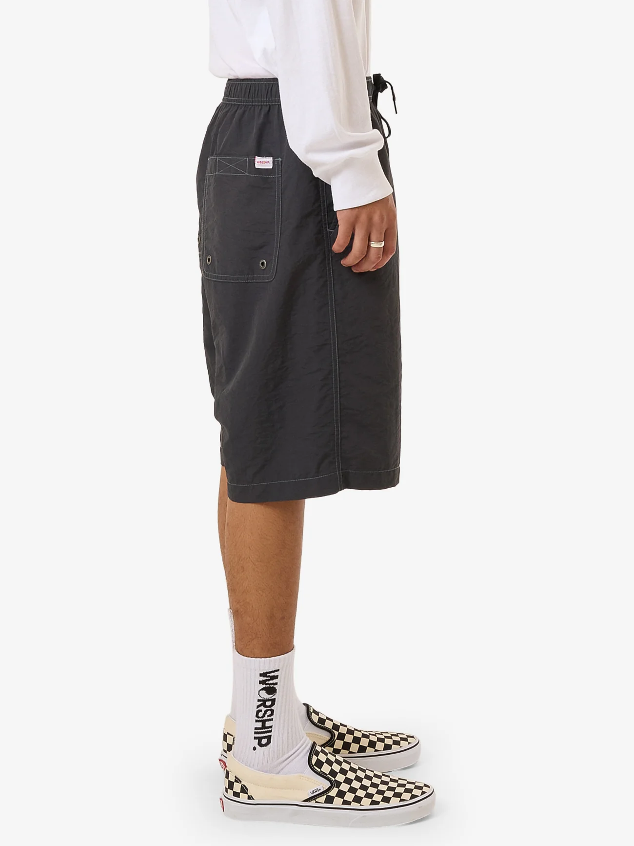 Dry Paint Baggie Nylon Short  - Worn Black - Image 4