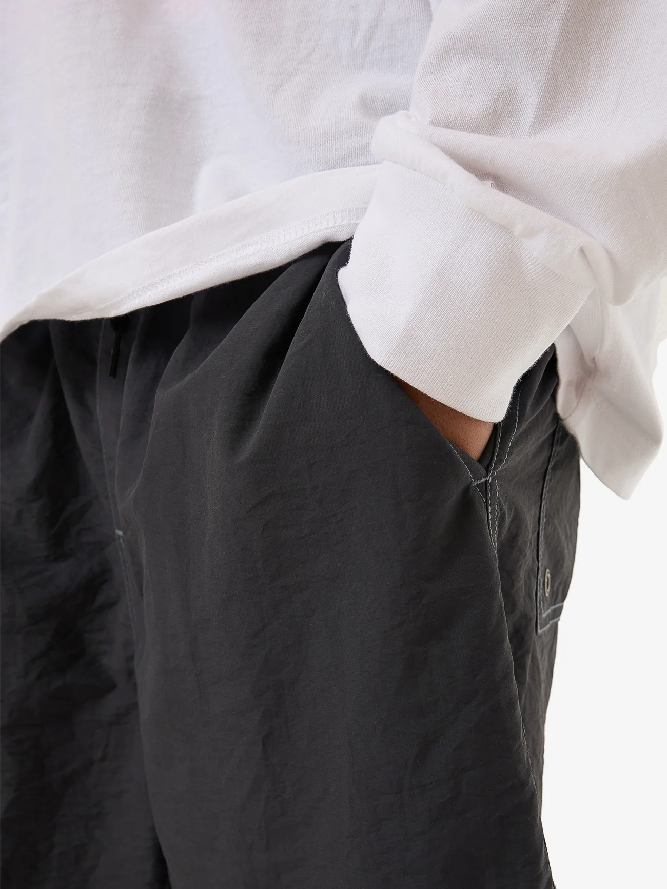 Dry Paint Baggie Nylon Short  - Worn Black - Image 7