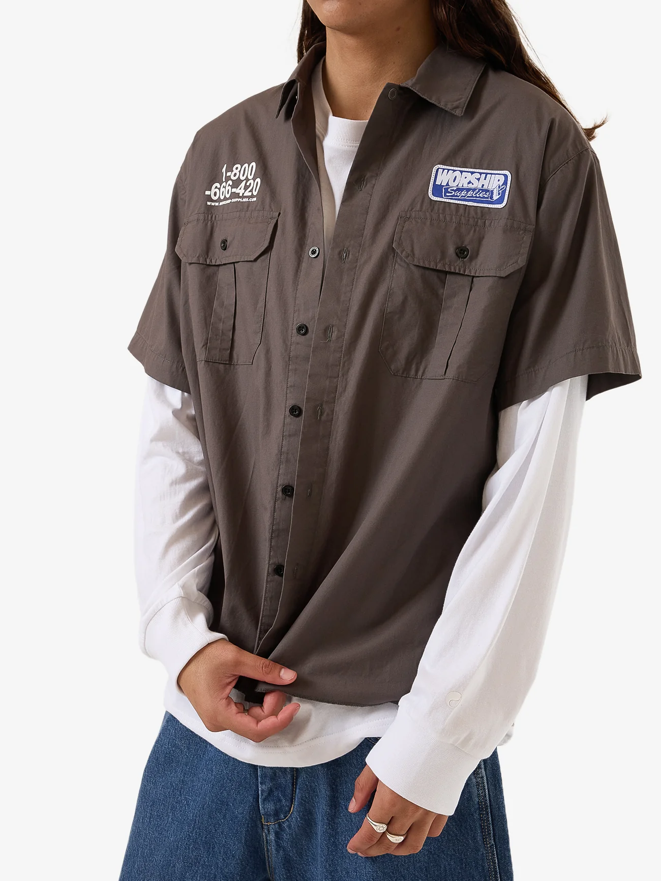Dry Paint Short Sleeve Shirt - Worn Black - Image 10