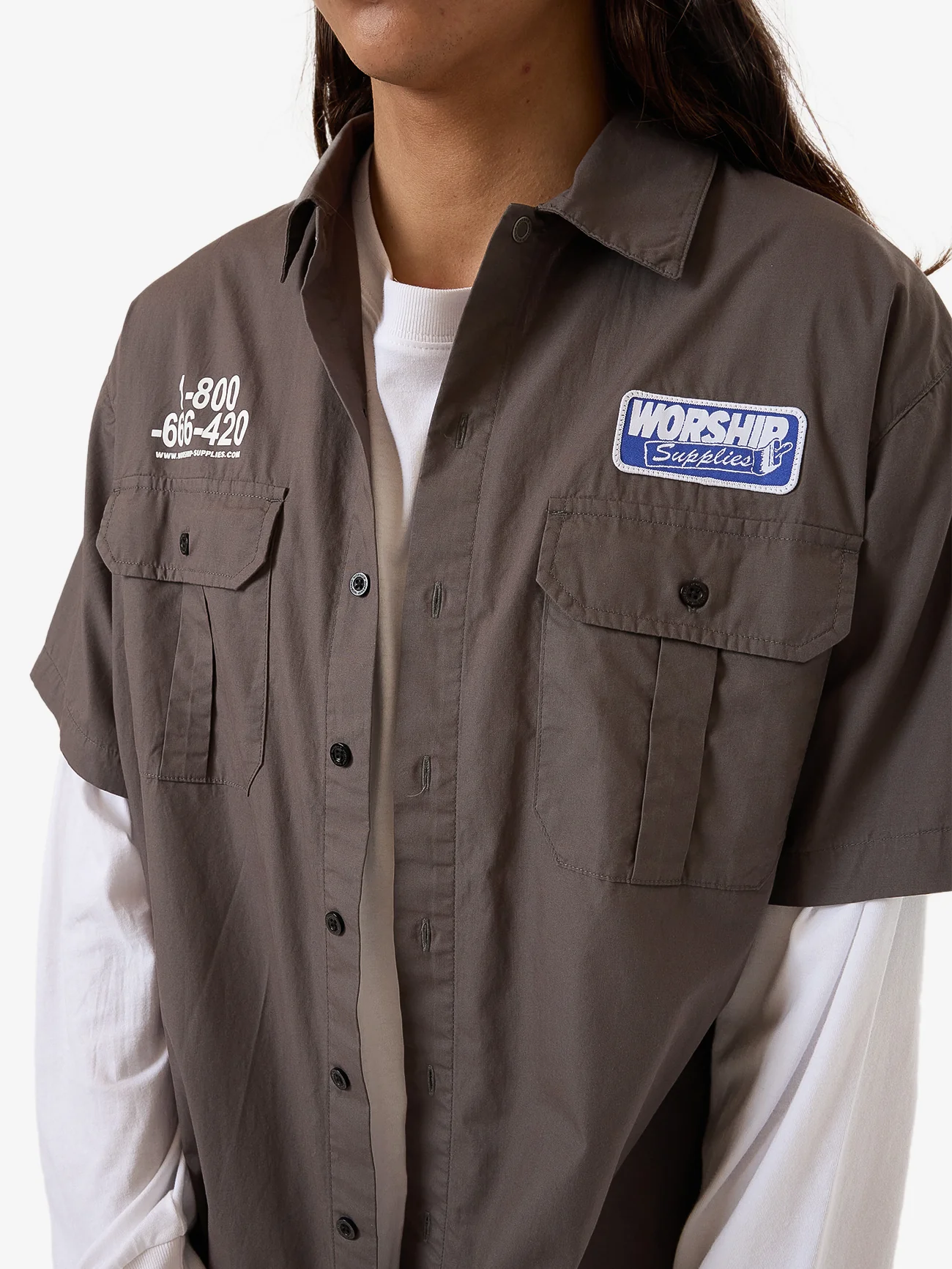 Dry Paint Short Sleeve Shirt - Worn Black - Image 8