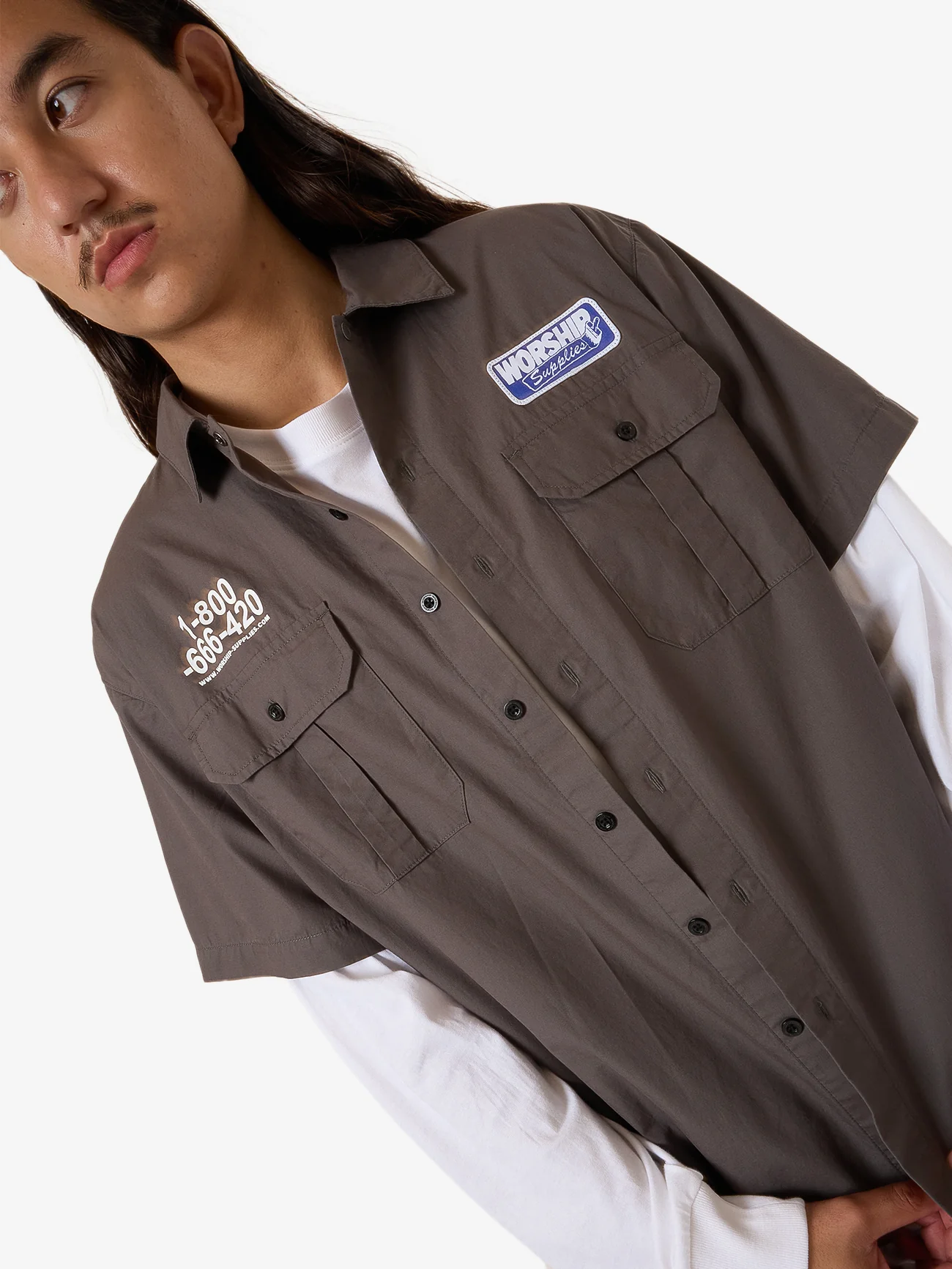 Dry Paint Short Sleeve Shirt - Worn Black - Image 9