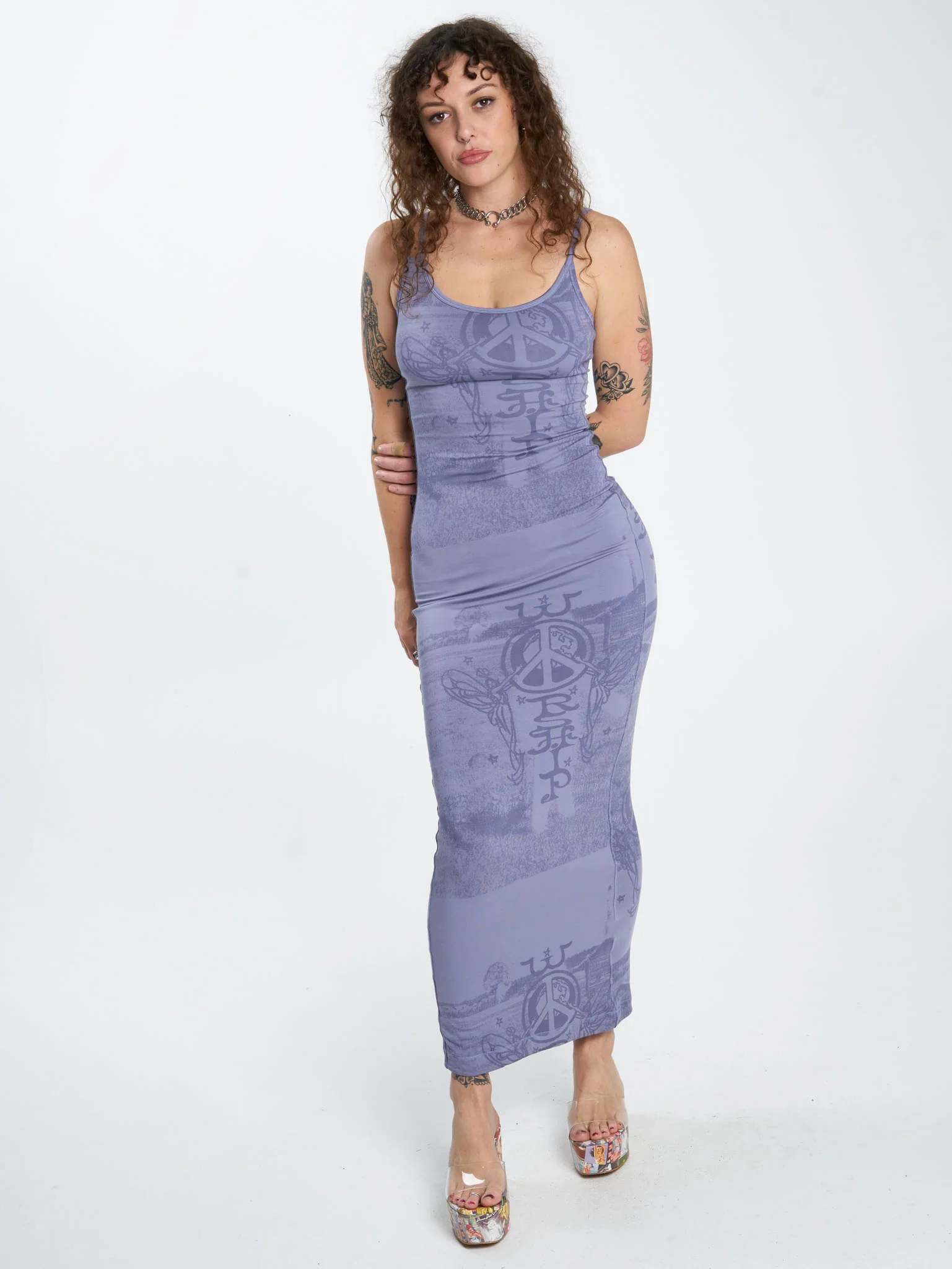 Dust Strappy Maxi Dress - Heron - Image 5