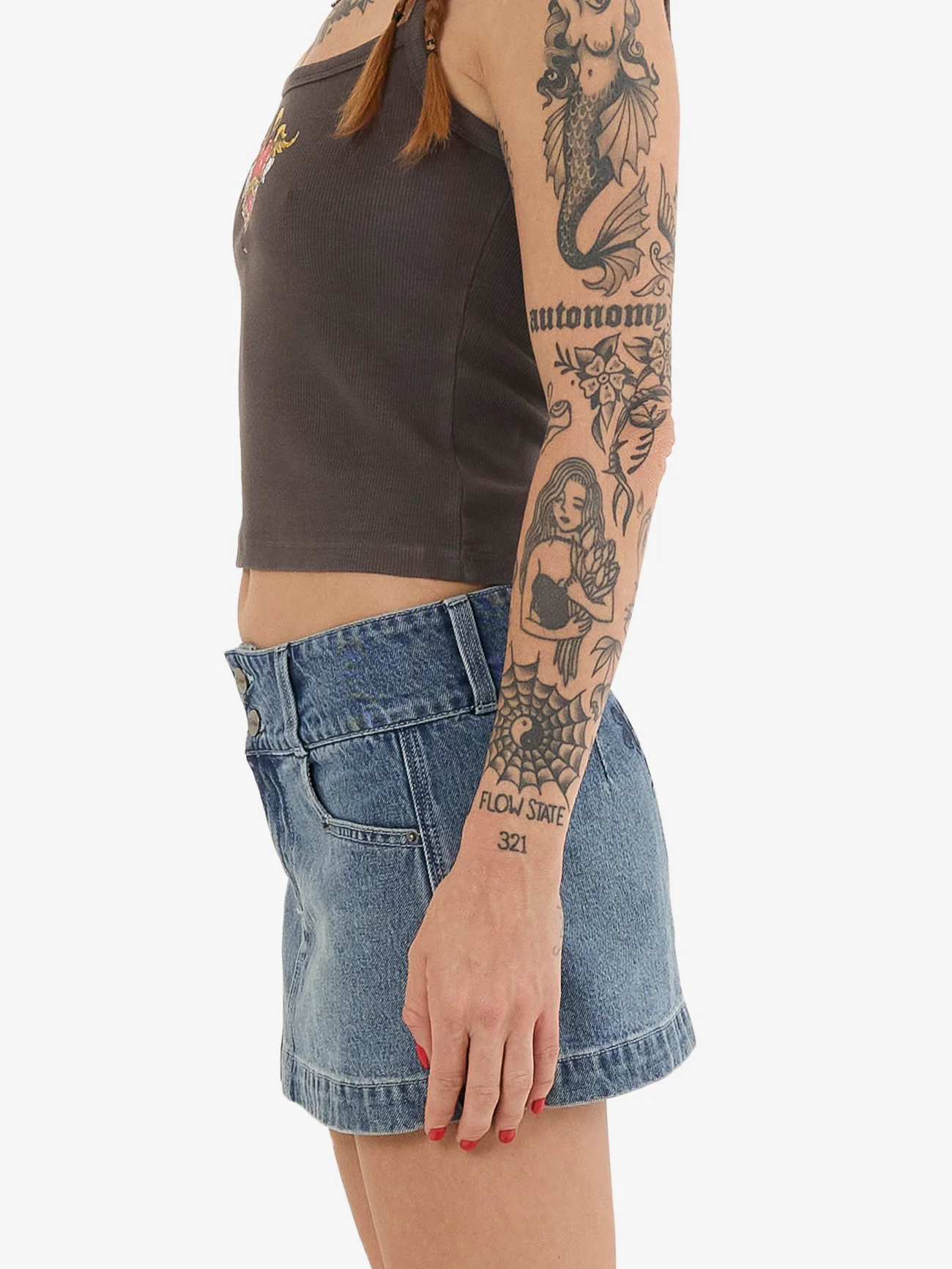 Eat Ur Heart Out Micro Skirt - Dirty Rage Blue - Image 3