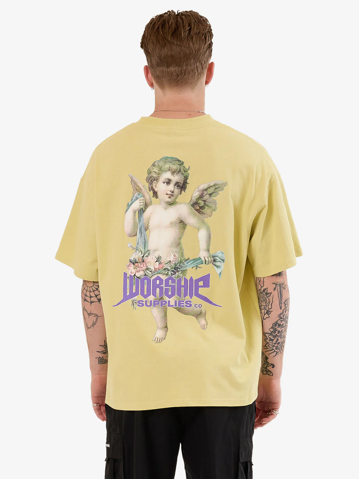Echo Oversize Tee - Sickly Yellow - Image 2
