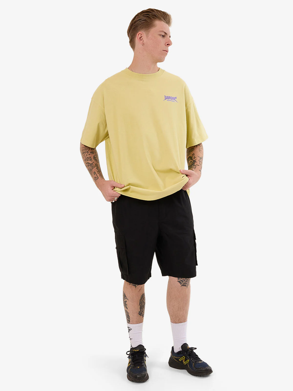 Echo Oversize Tee - Sickly Yellow - Image 3