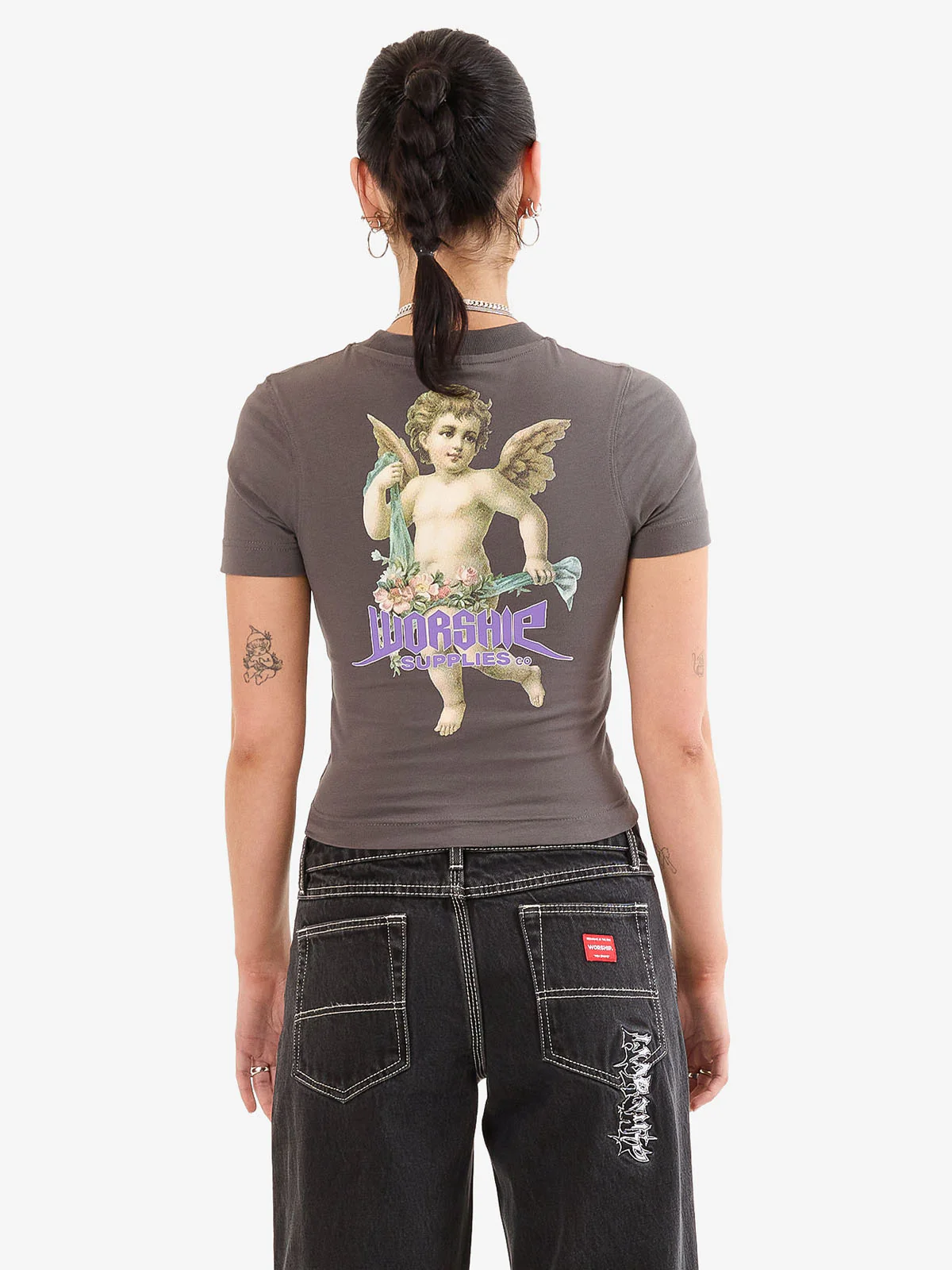 Echo Slim Fit Tee - Worn Black - Image 5