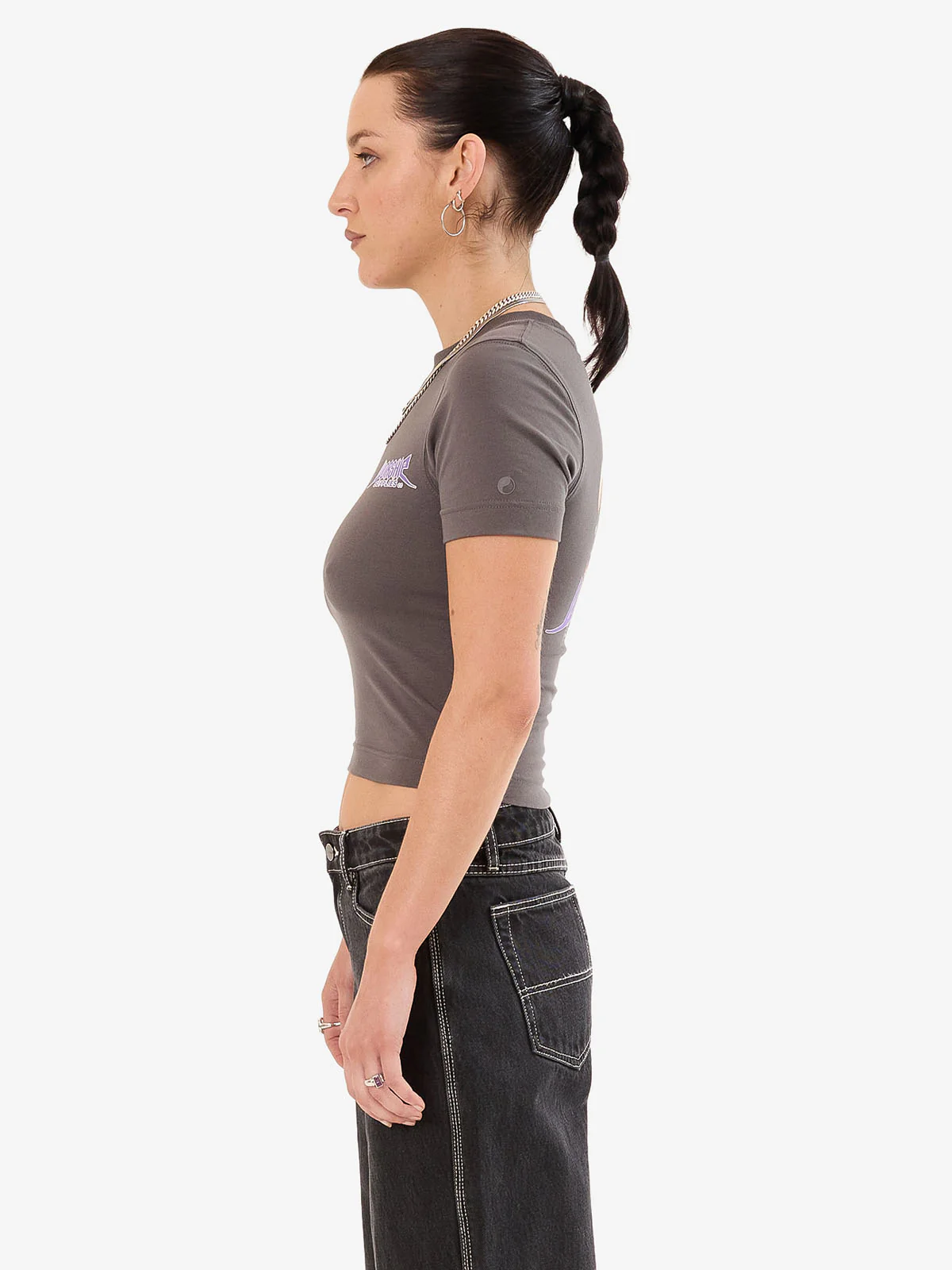 Echo Slim Fit Tee - Worn Black - Image 6