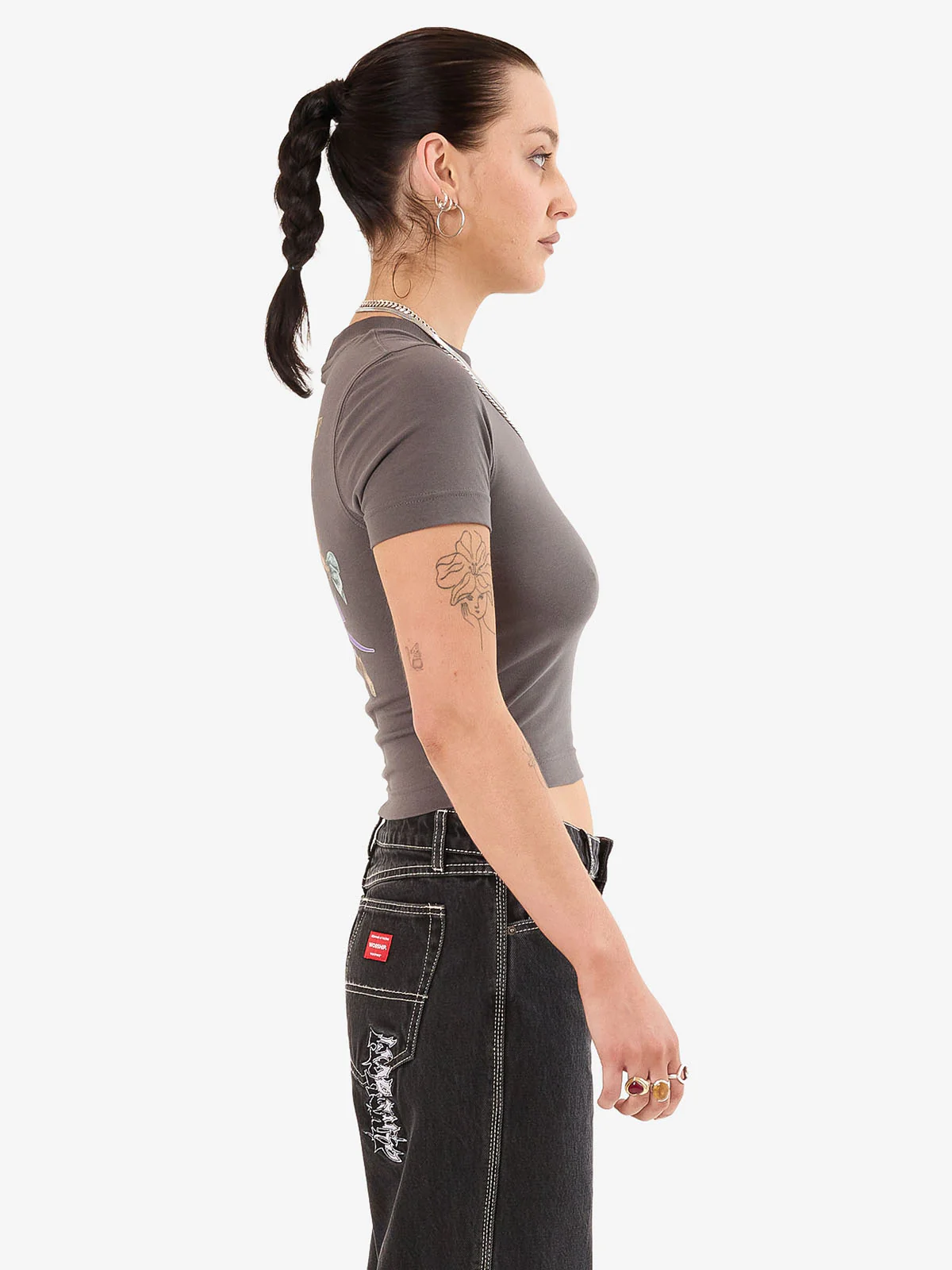 Echo Slim Fit Tee - Worn Black - Image 7