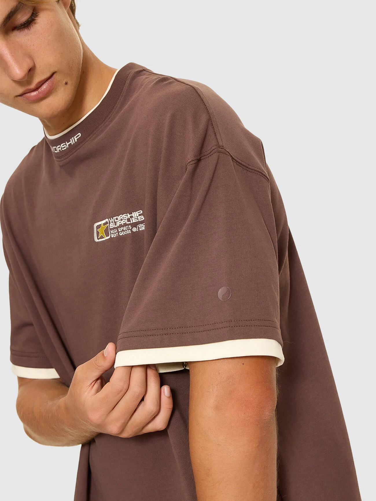 Entity Oversize Tee - Dark Choc Brown - Image 3