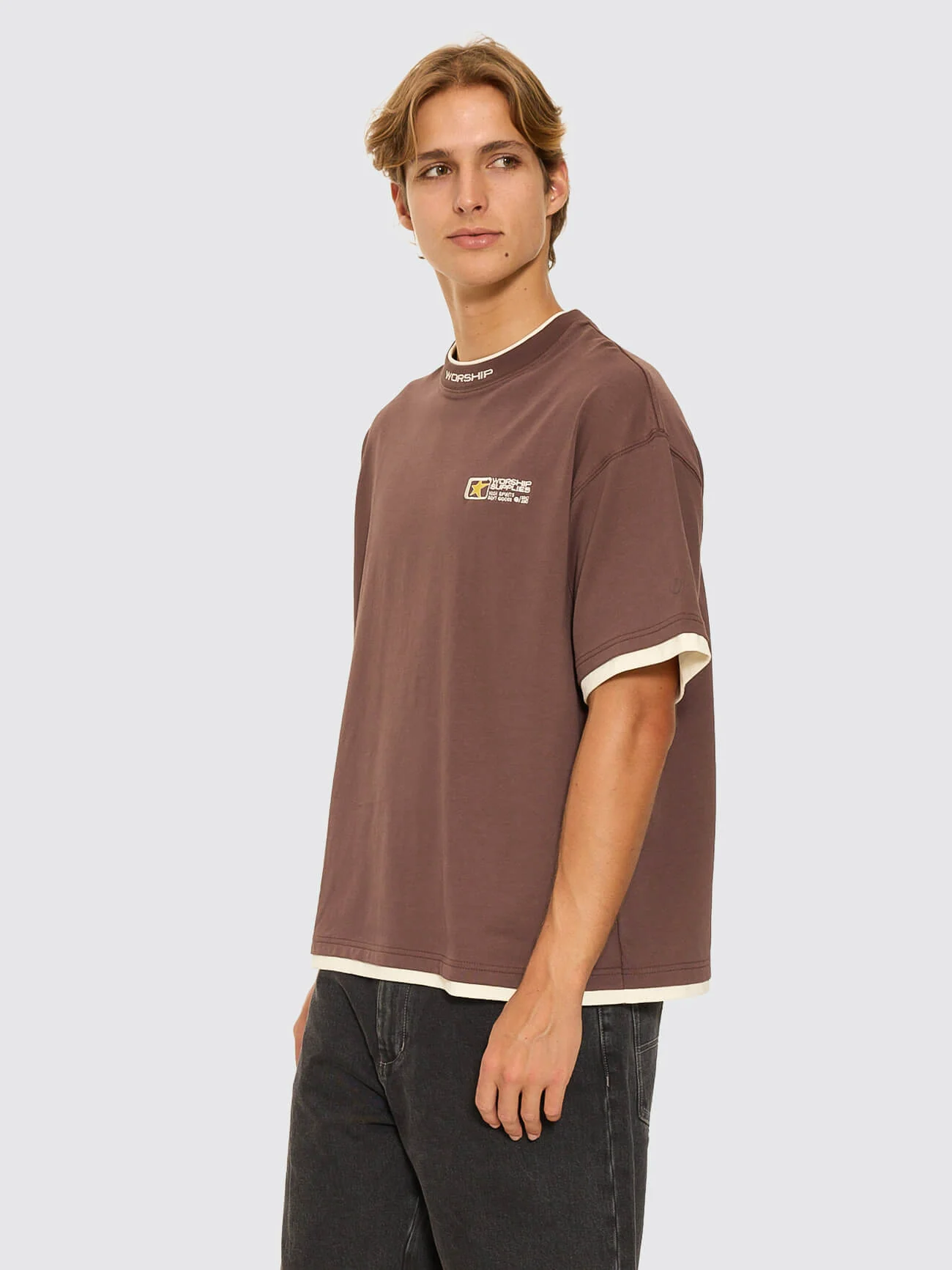 Entity Oversize Tee - Dark Choc Brown - Image 4