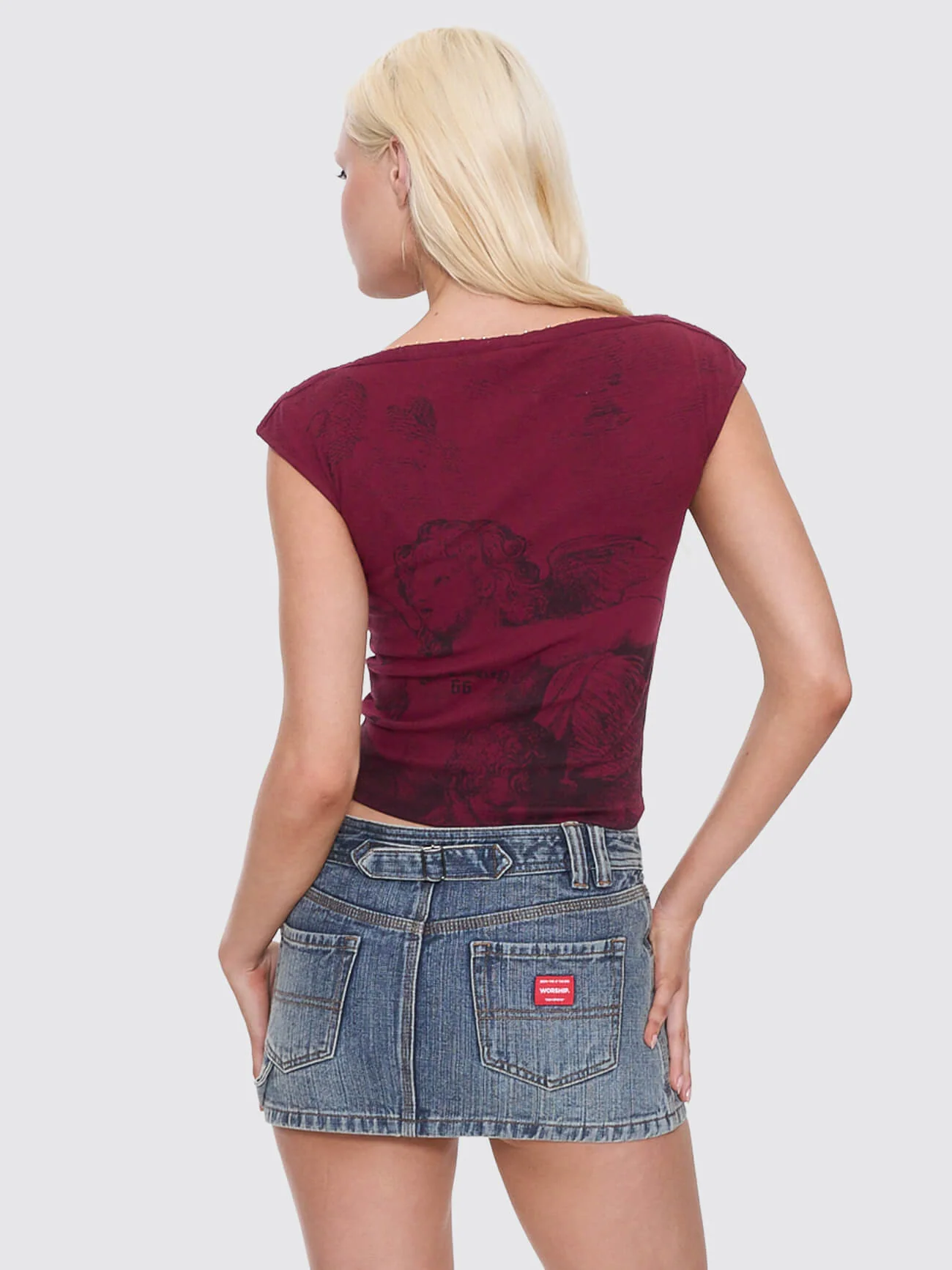 Entwine Boat Neck Top - Deep Cherry - Image 5