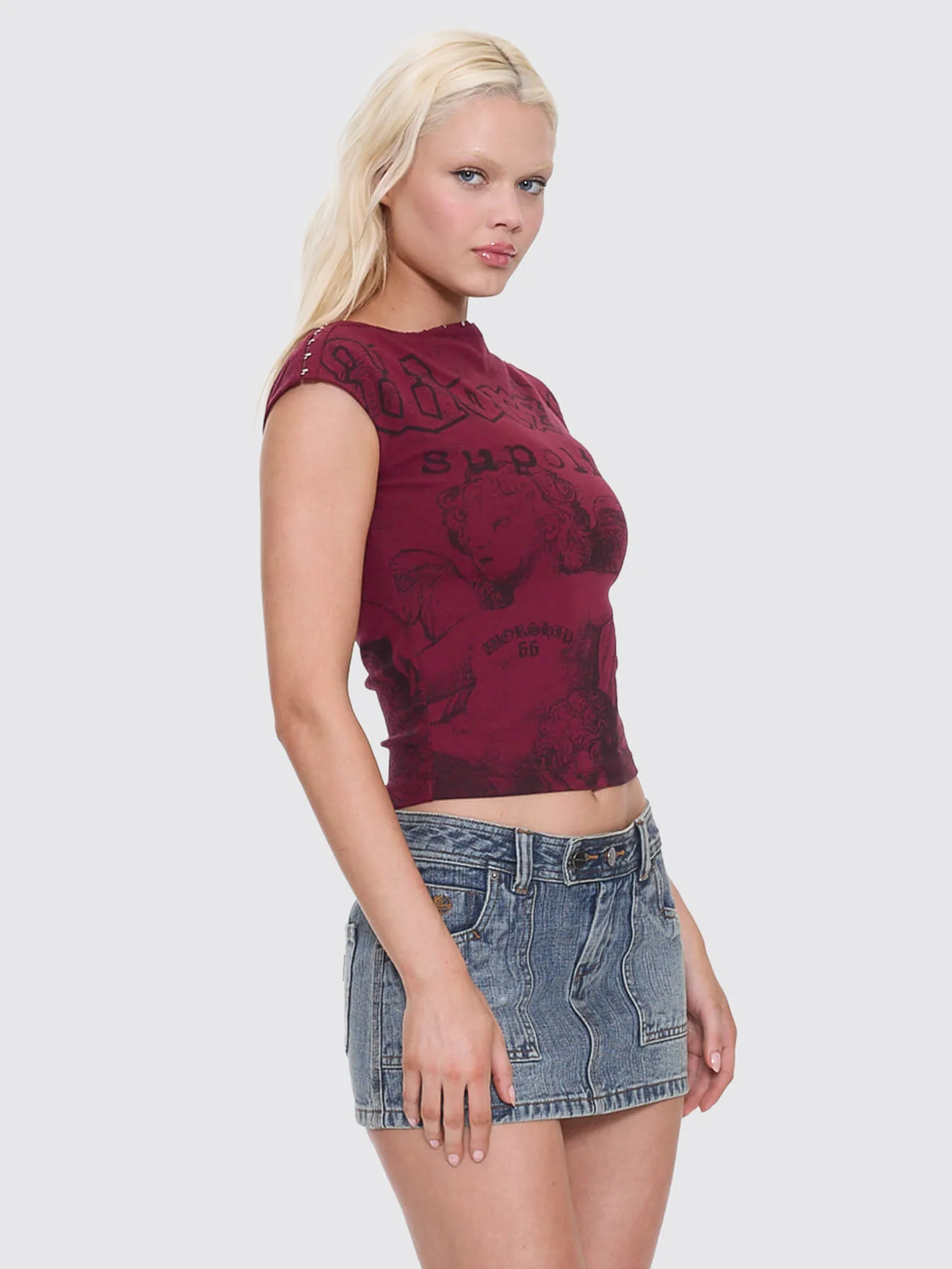Entwine Boat Neck Top - Deep Cherry - Image 6