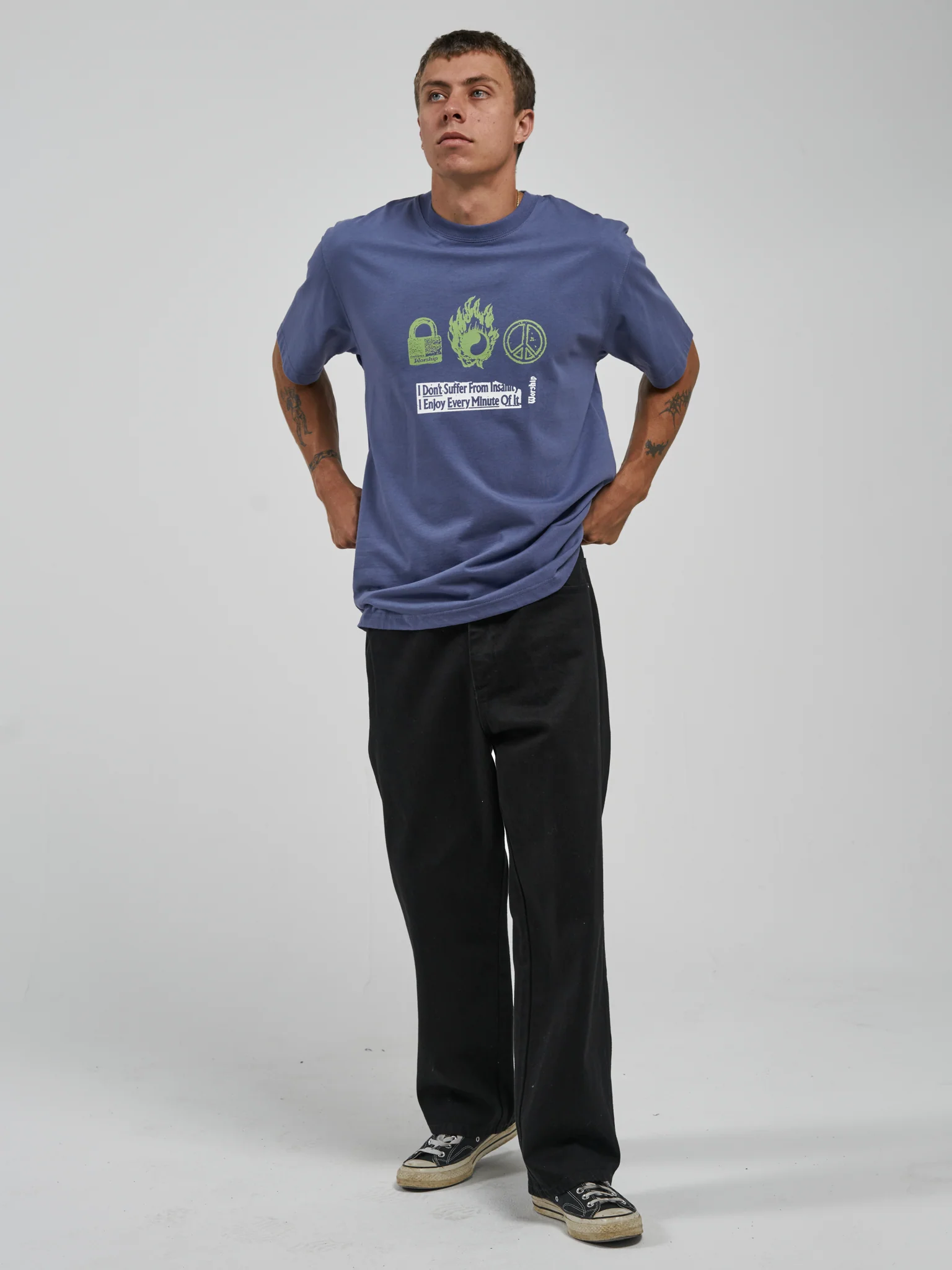 Every Minute Tee - Bleached Denim - Image 6