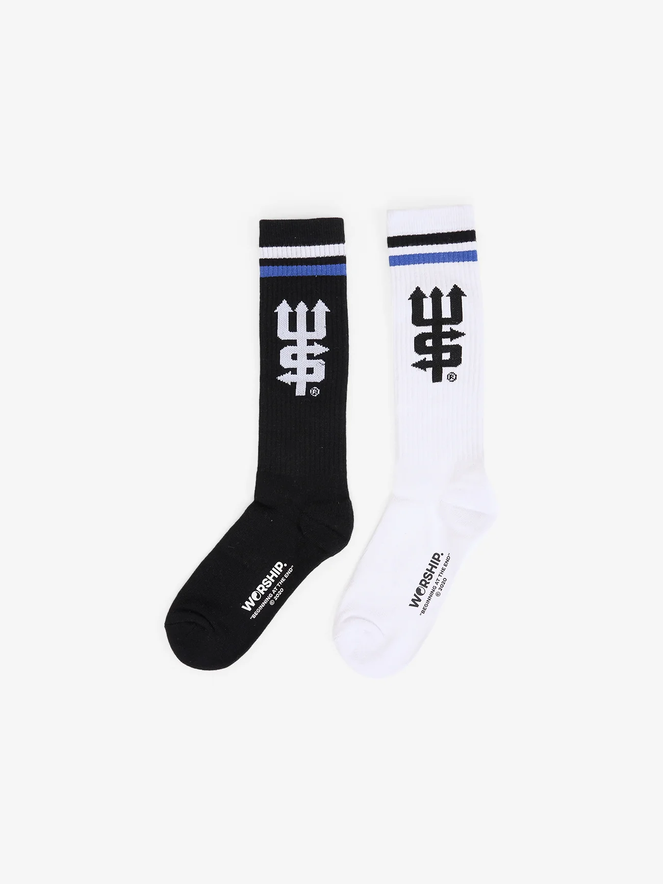 Fever  Long Sock 2 Pack - White - Black - Image 2