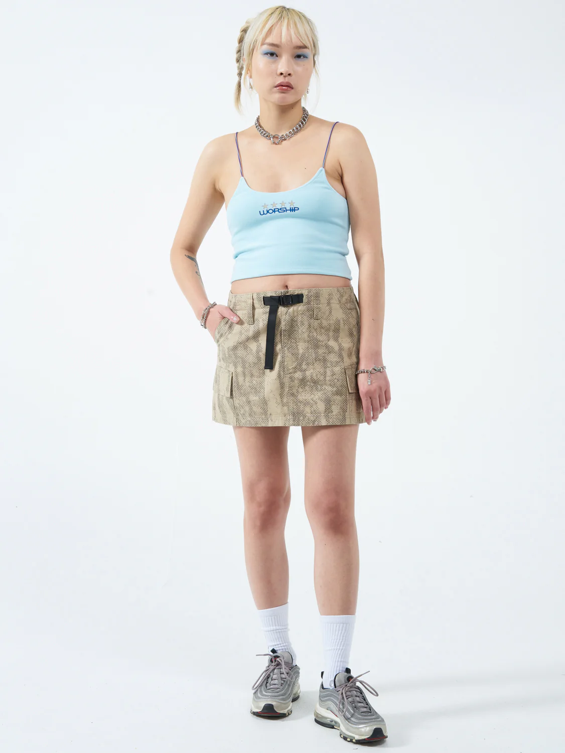 Five Pointer Cargo Mini Skirt - Sandy Taupe - Image 3