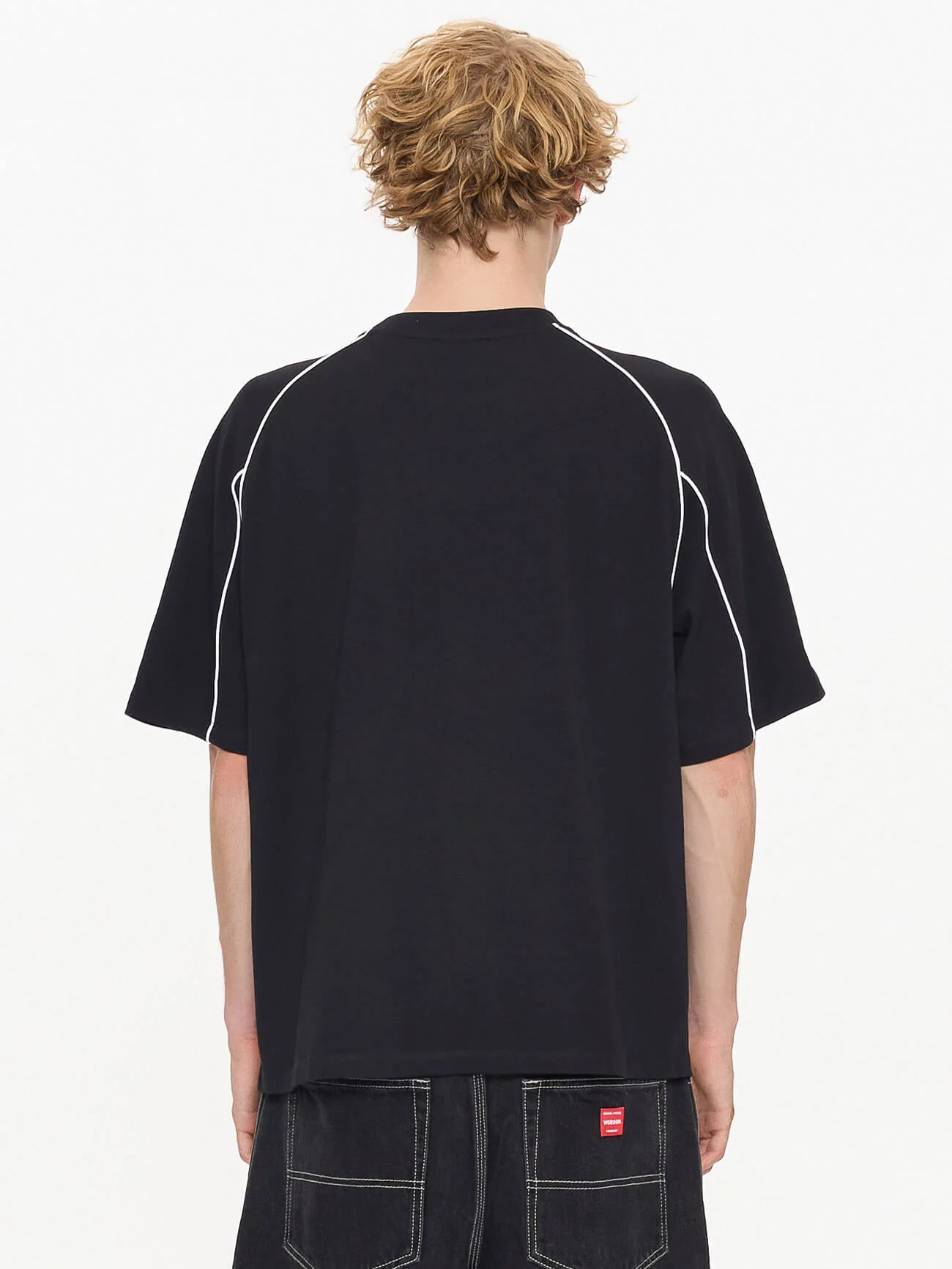 Frequency Panel Oversize Raglan Tee - Black - Image 5